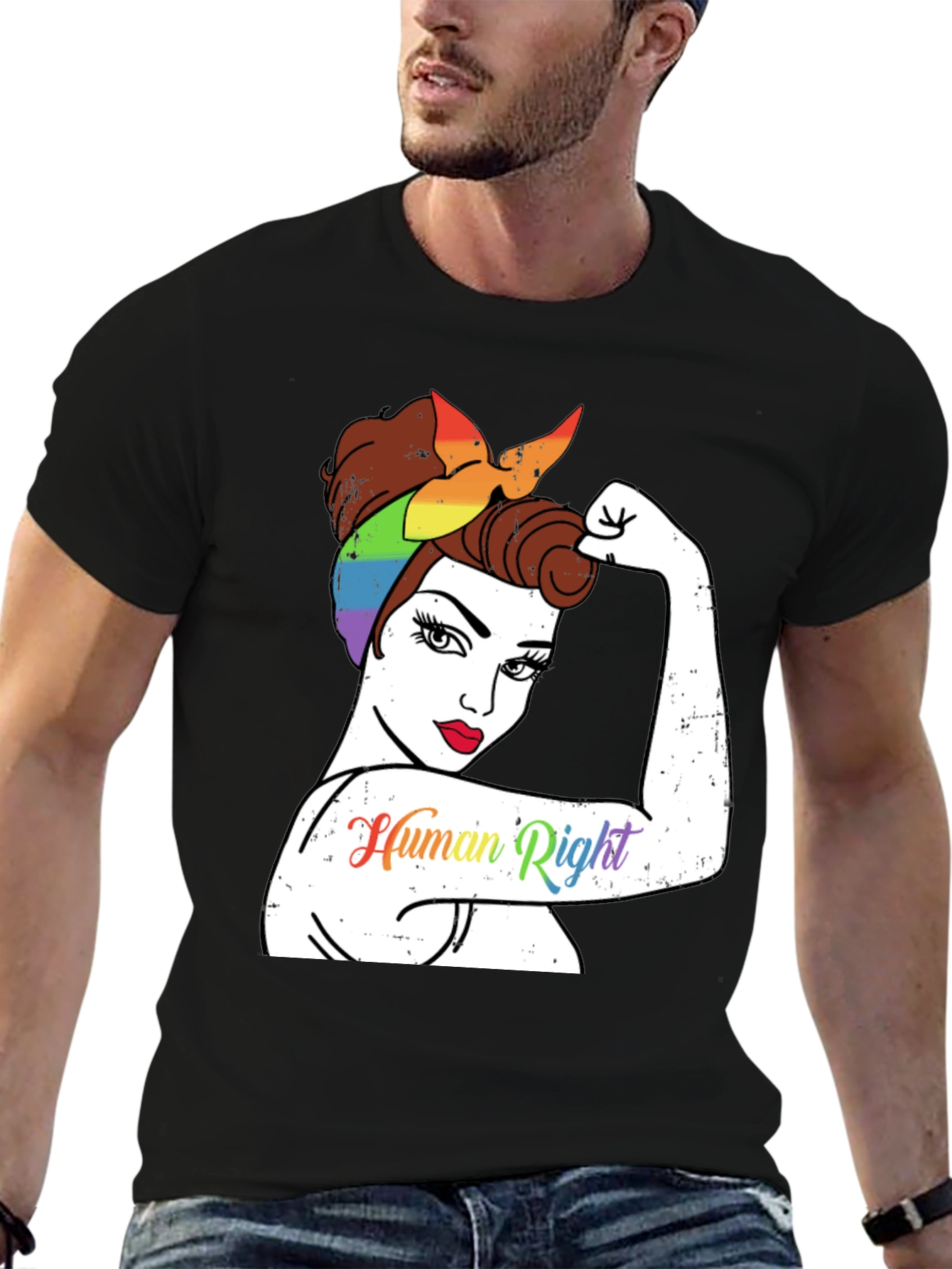 LGBTQ+ Rosie the Riveter Human Rights T-Shirt
