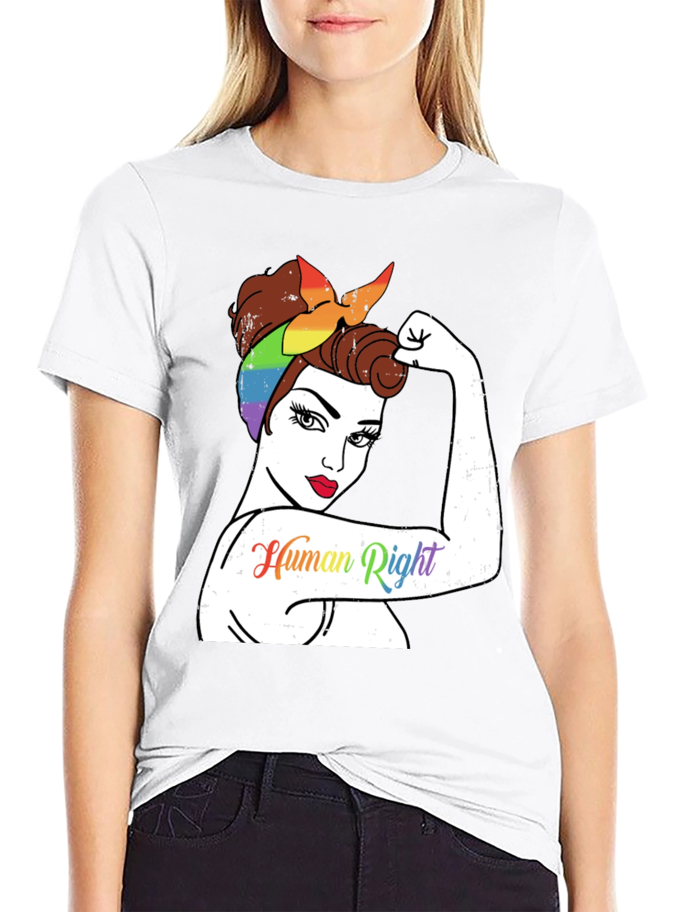 LGBTQ+ Rosie the Riveter Human Rights T-Shirt