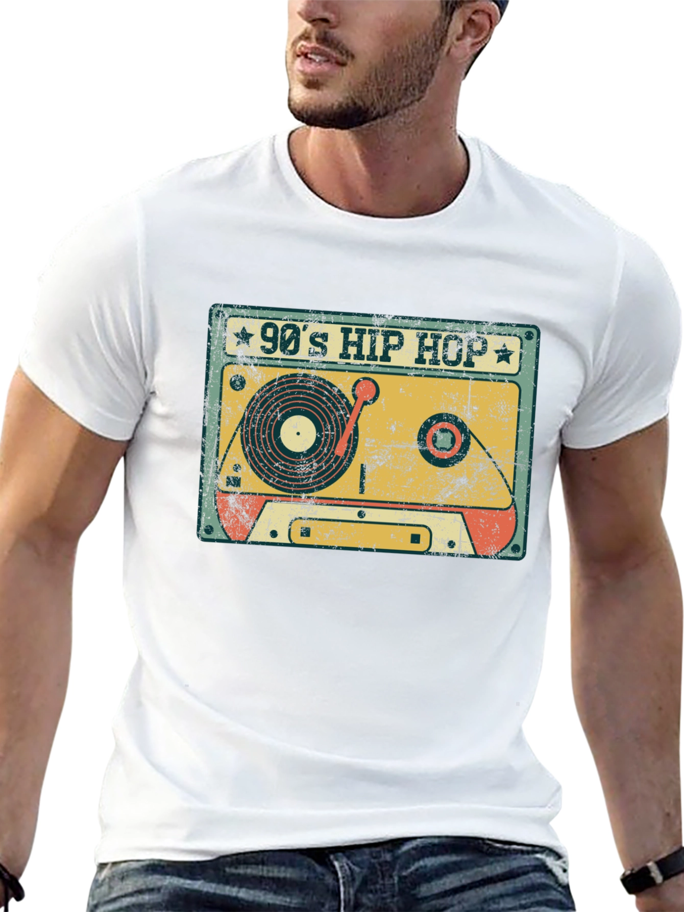 90s Hip Hop Cassette Tape Graphic T-Shirt