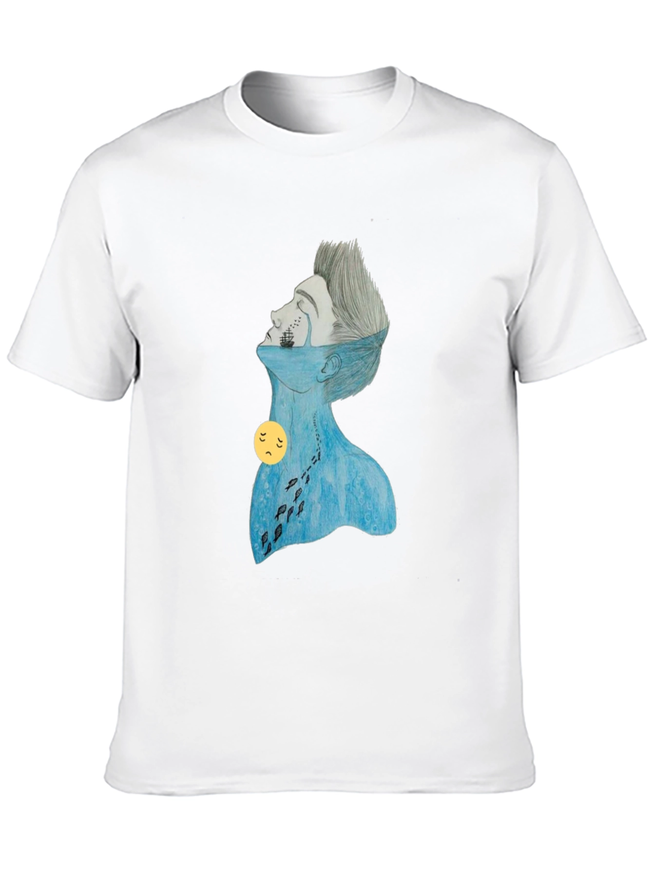 Melancholy Ocean Graphic Tee - Black Unisex