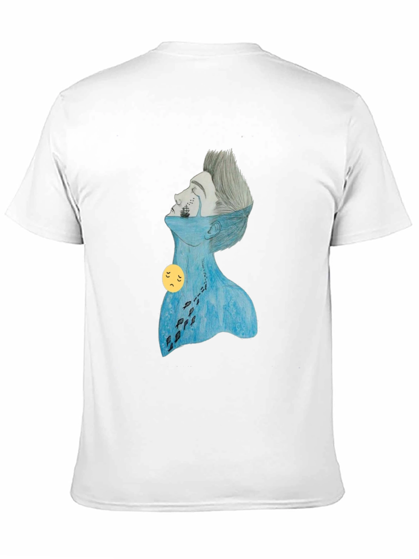 Melancholy Ocean Graphic Tee - Black Unisex