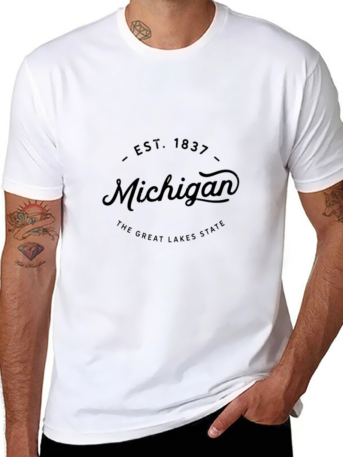 Michigan Est. 1837 Great Lakes State Black T-Shirt
