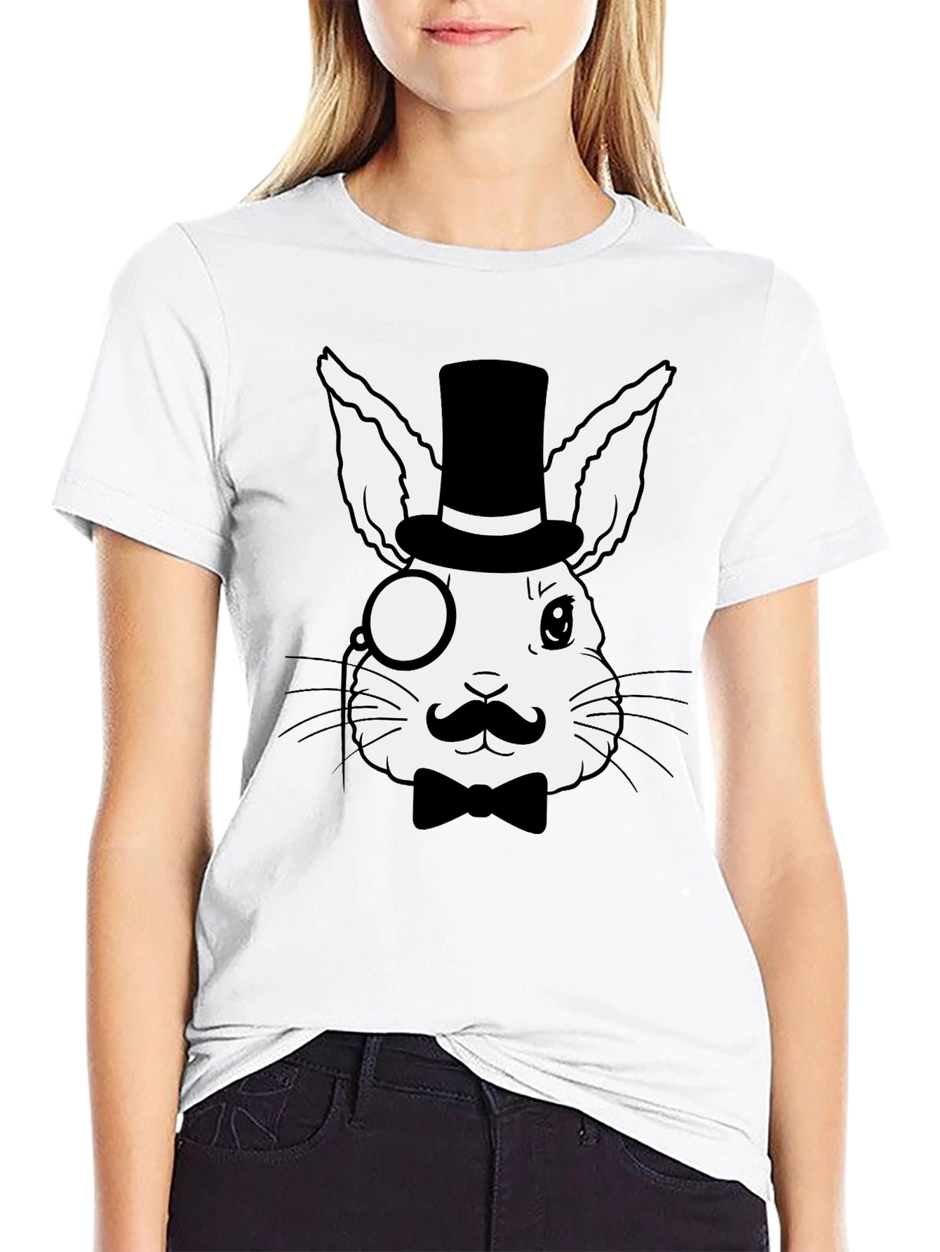 Dapper Rabbit T-Shirt - Stylish Bunny Design