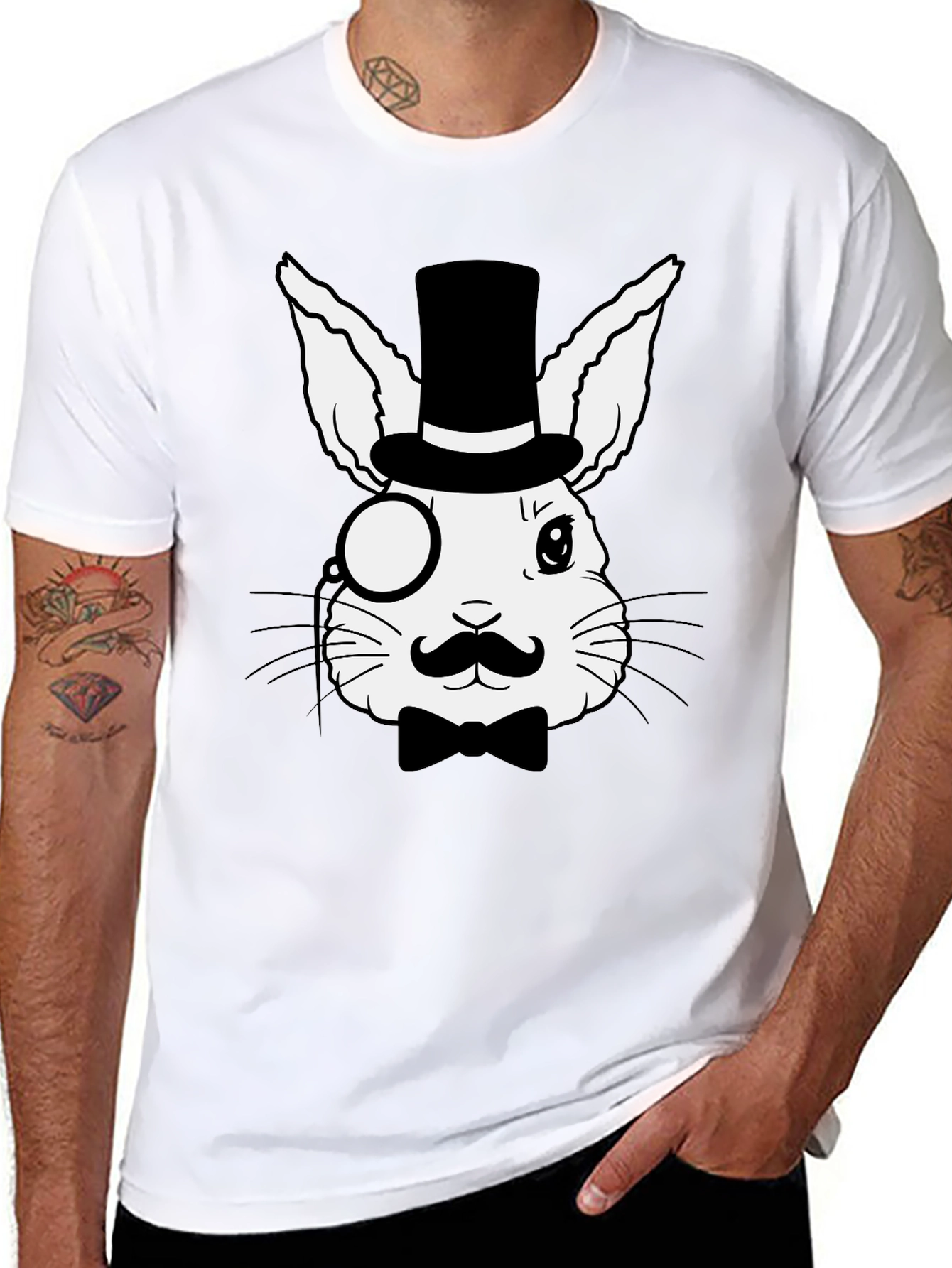 Dapper Rabbit T-Shirt - Stylish Bunny Design