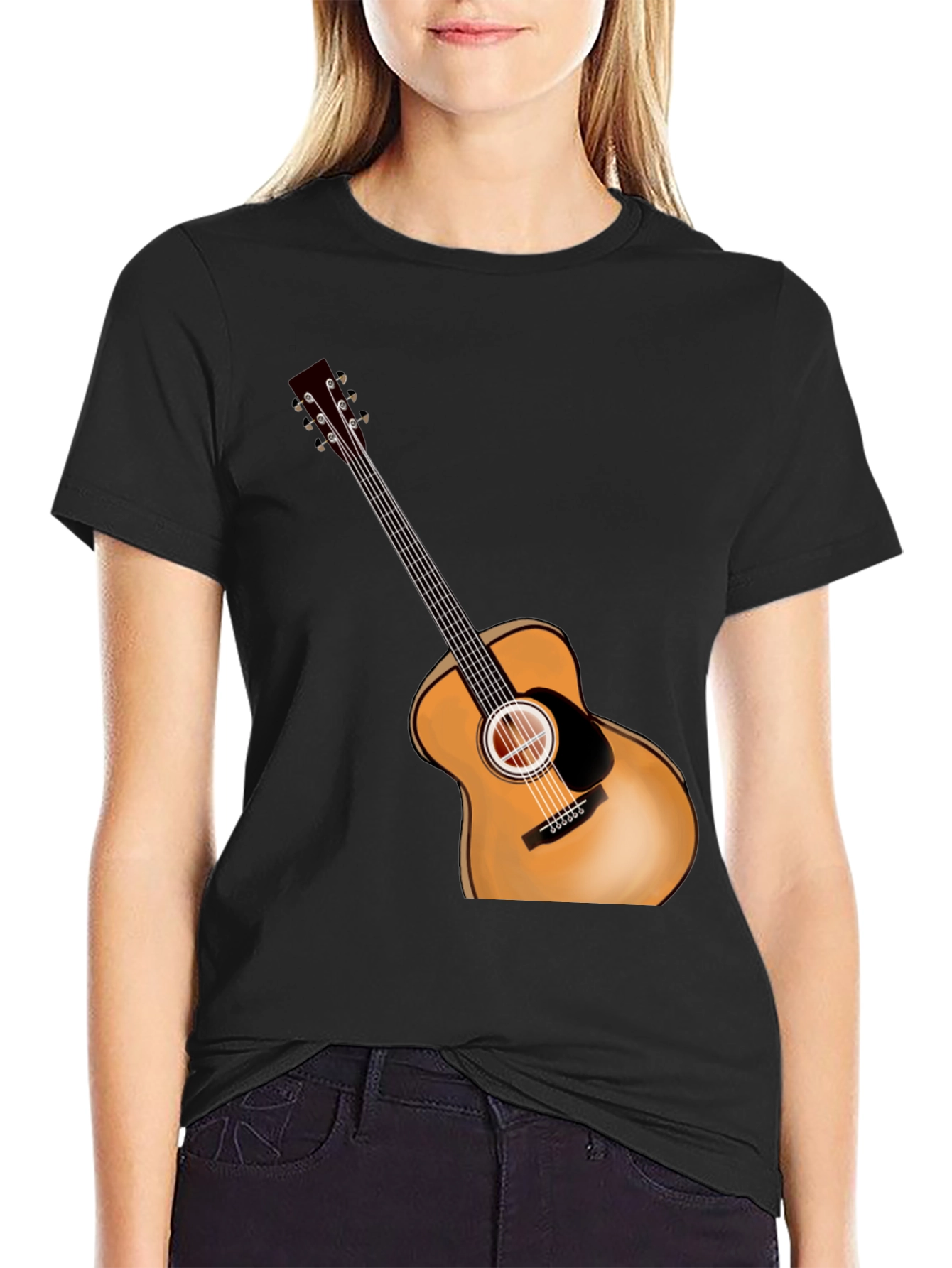 Acoustic Guitar Graphic Tee - Music Lover Shirt