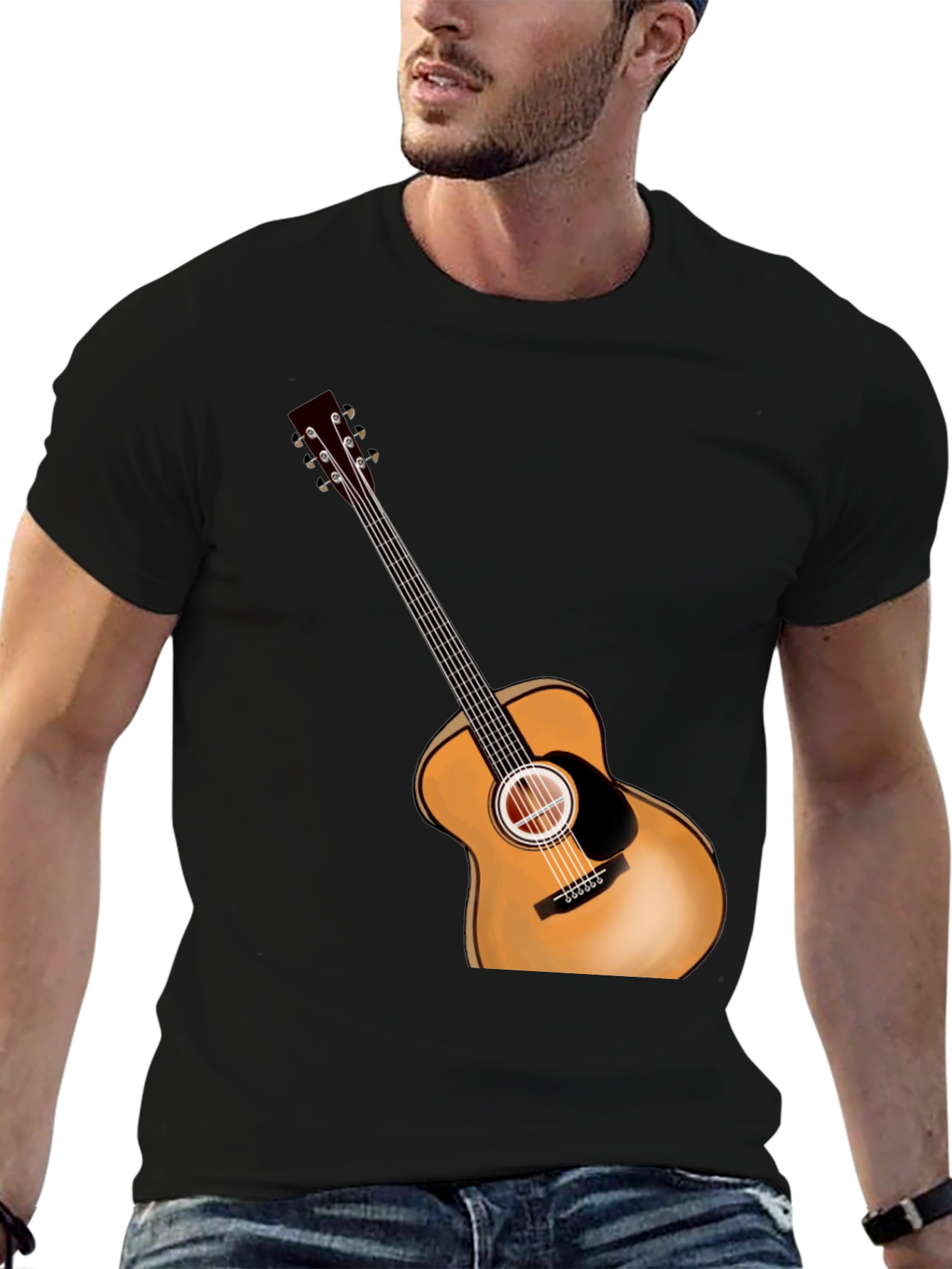 Acoustic Guitar Graphic Tee - Music Lover Shirt