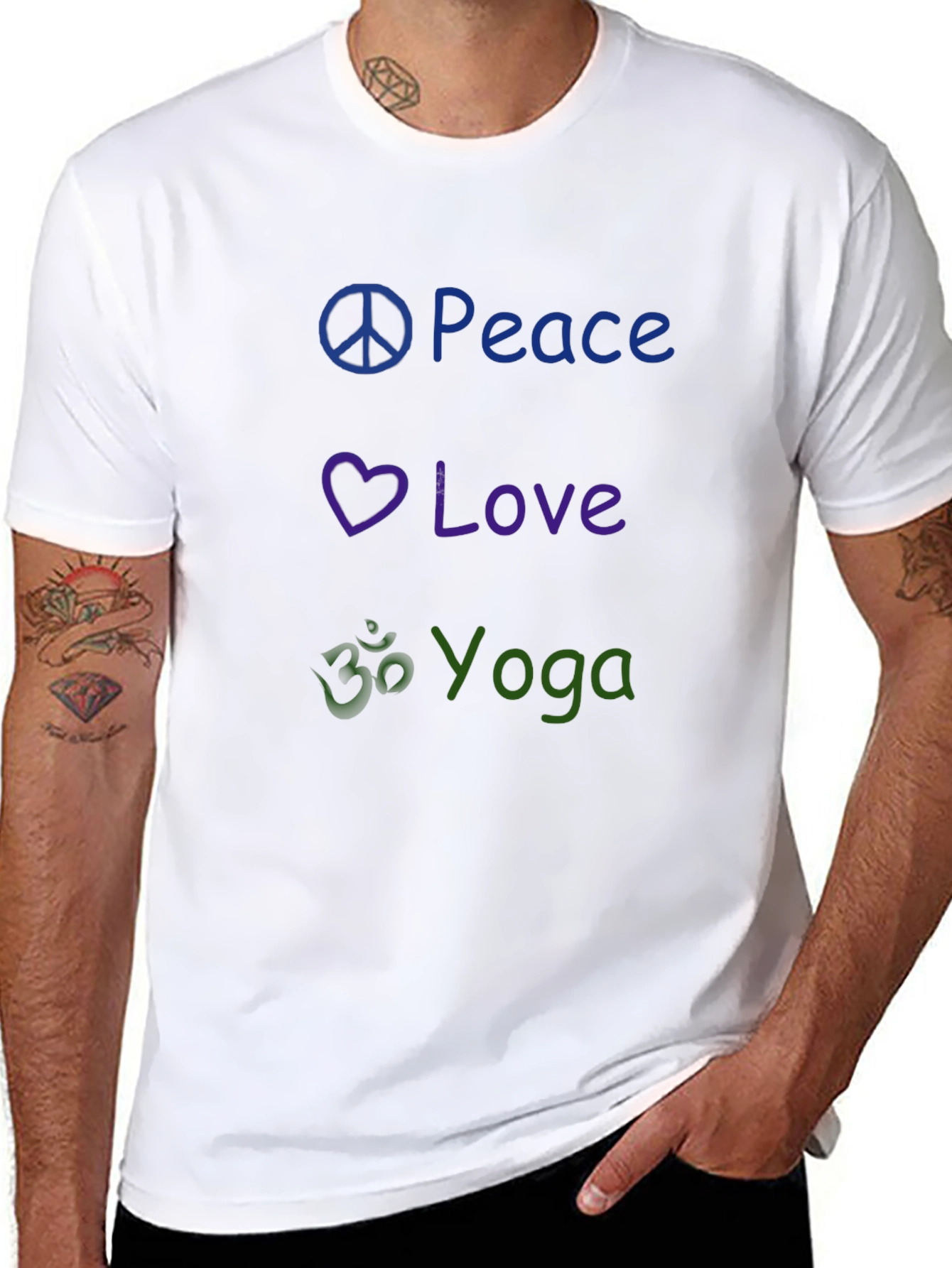 Peace Love Yoga Graphic T-Shirt - Casual Style