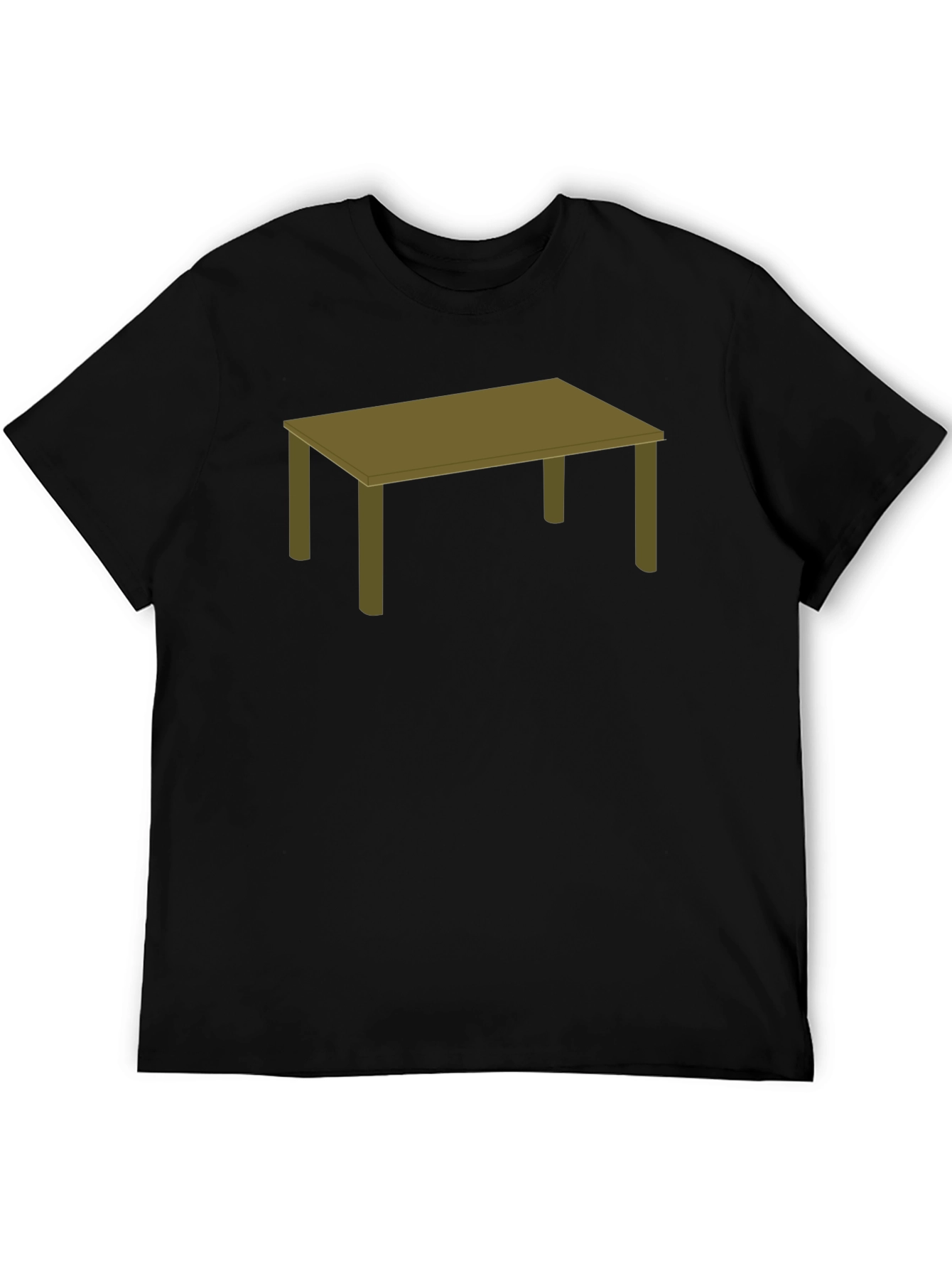 Mens Black T-Shirt with Table Graphic Tee