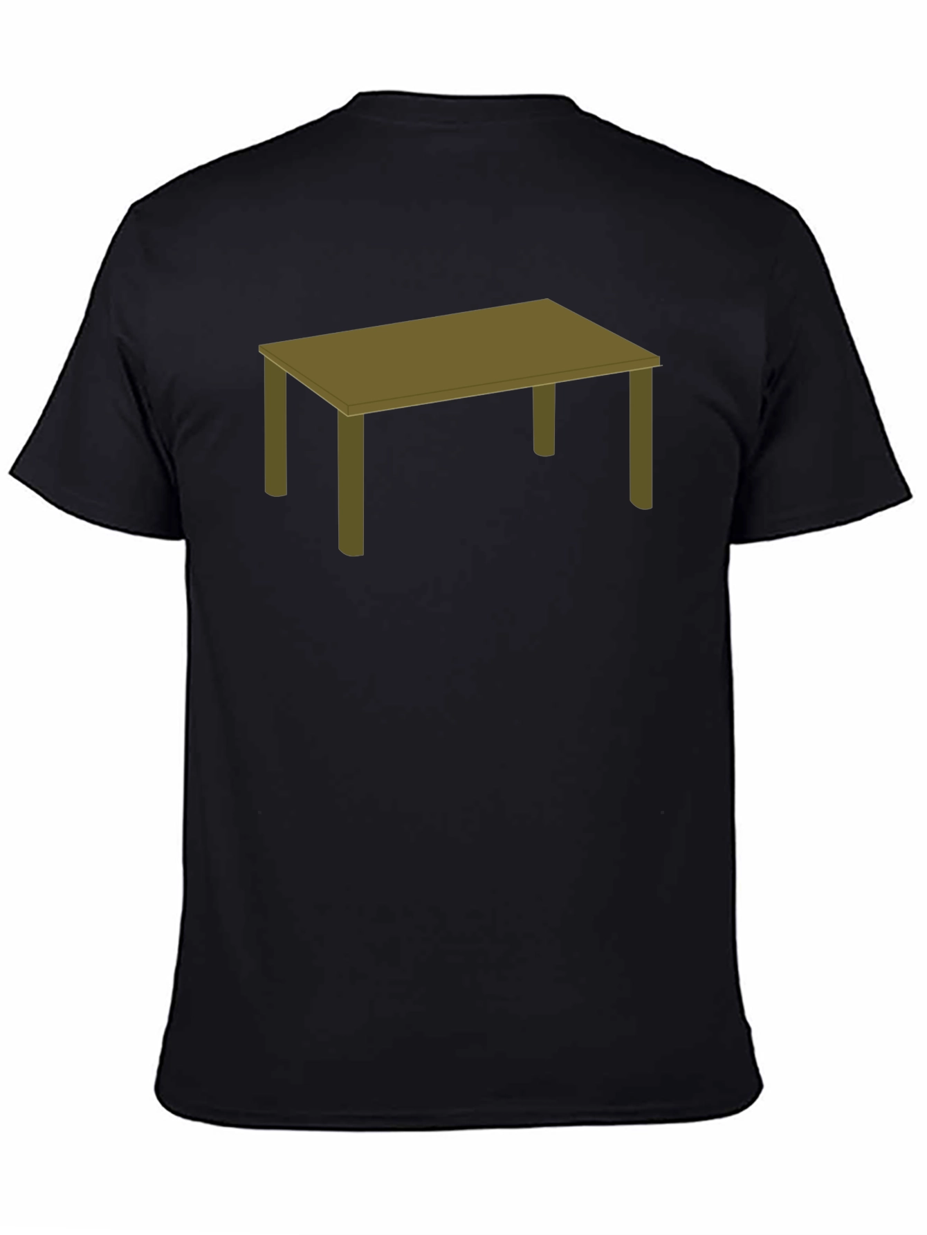 Mens Black T-Shirt with Table Graphic Tee