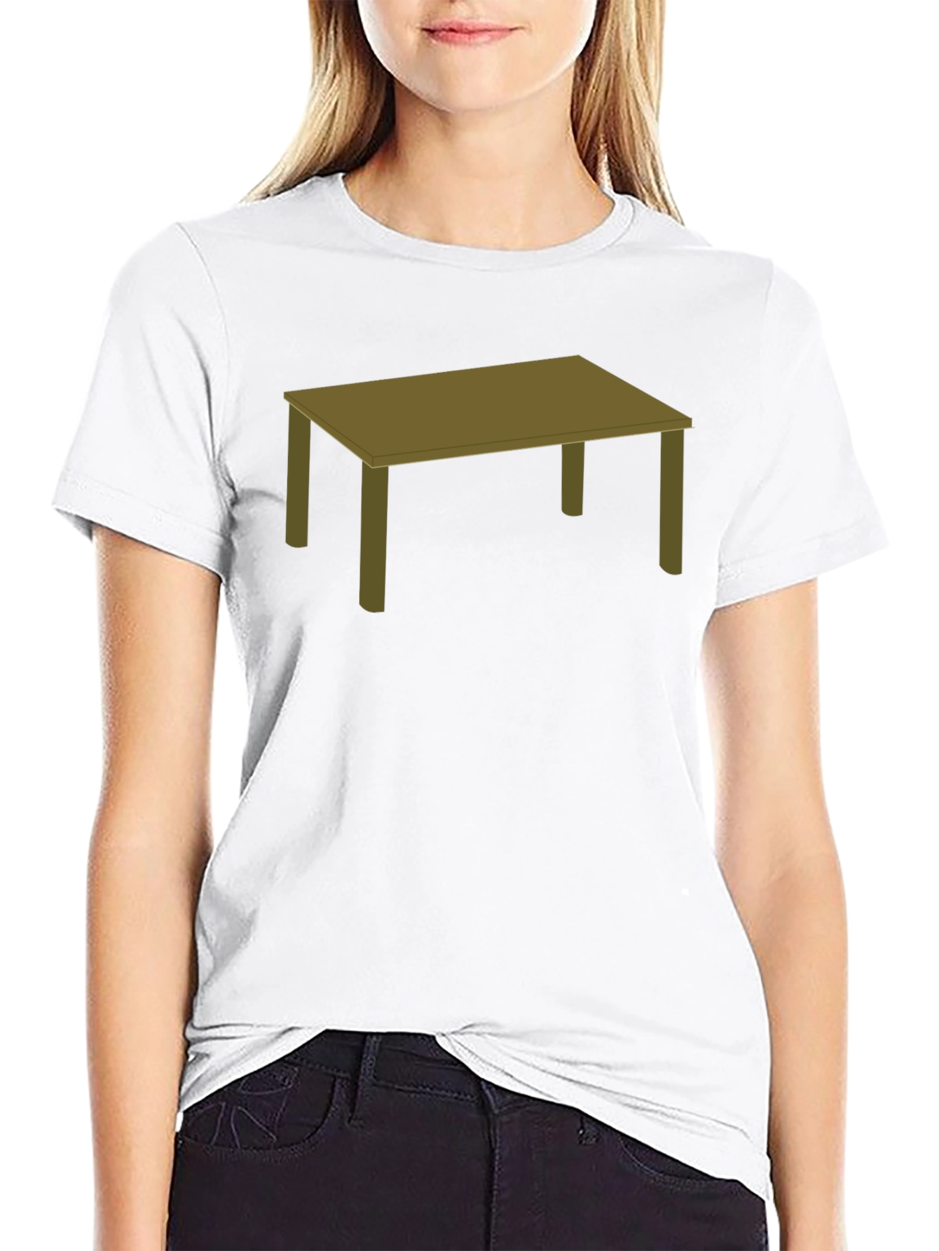 Mens Black T-Shirt with Table Graphic Tee