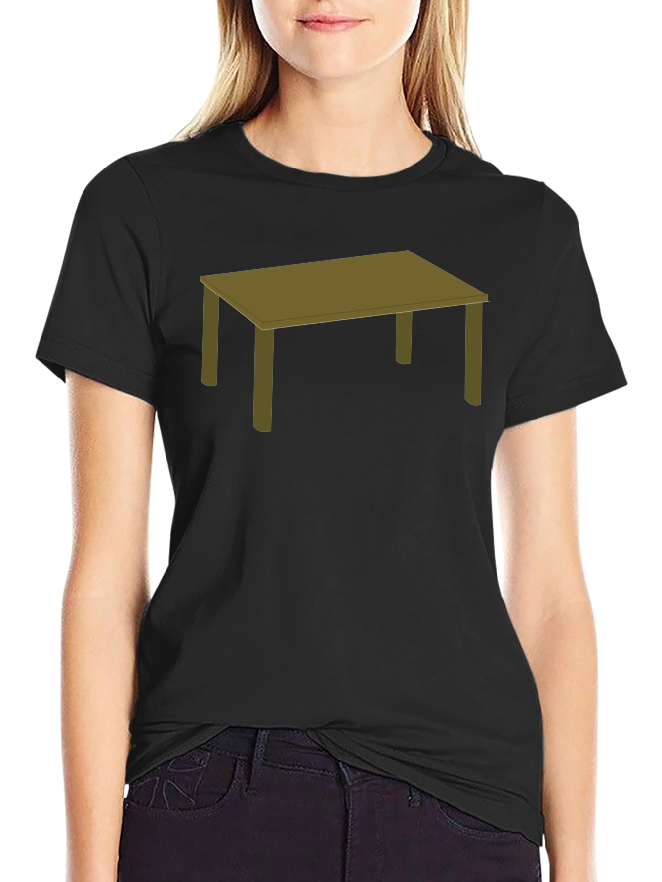 Mens Black T-Shirt with Table Graphic Tee