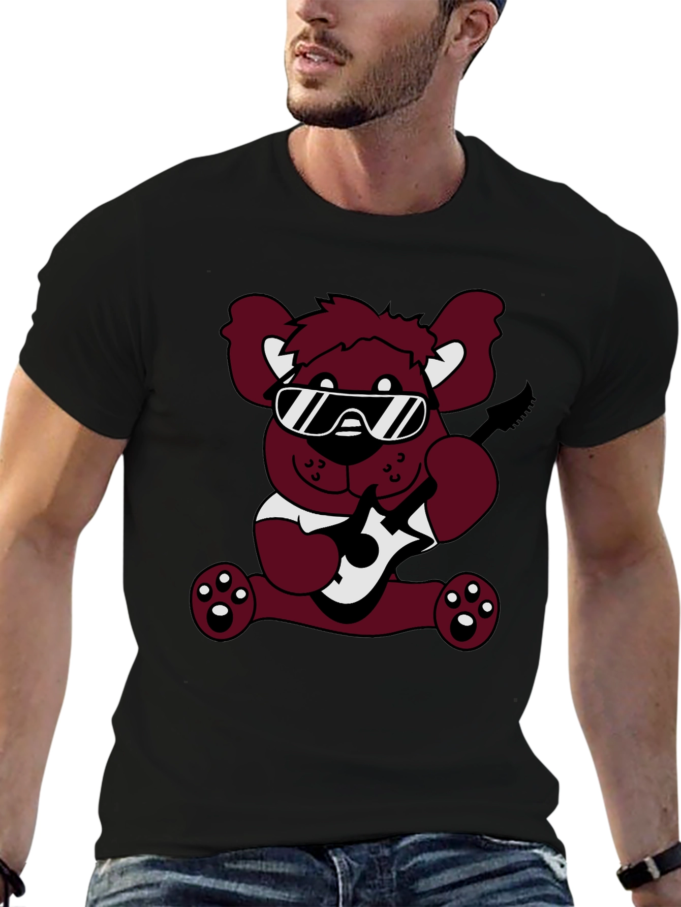 Cool Bear Graphic Tee - Black Cotton T-Shirt