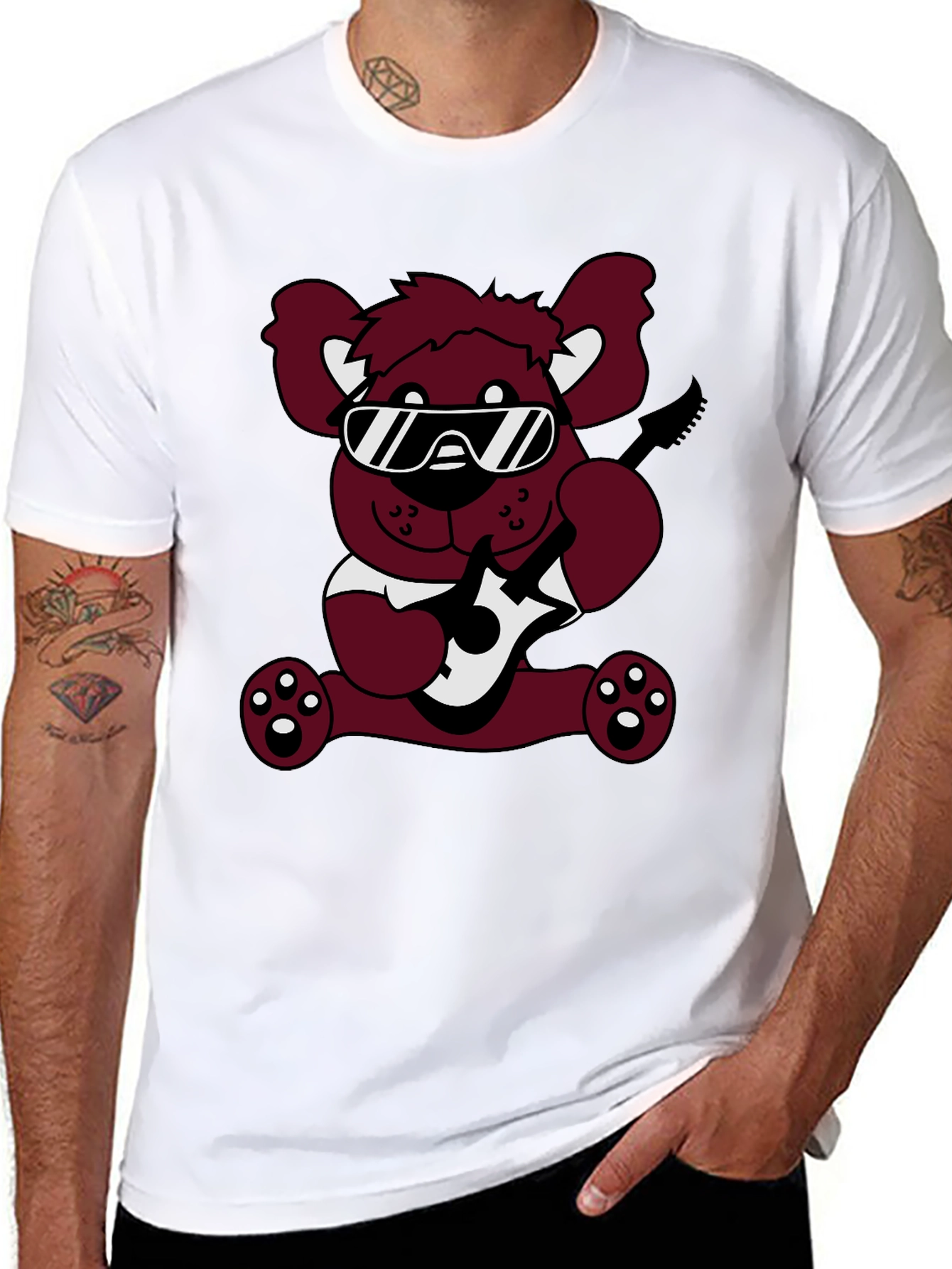 Cool Bear Graphic Tee - Black Cotton T-Shirt