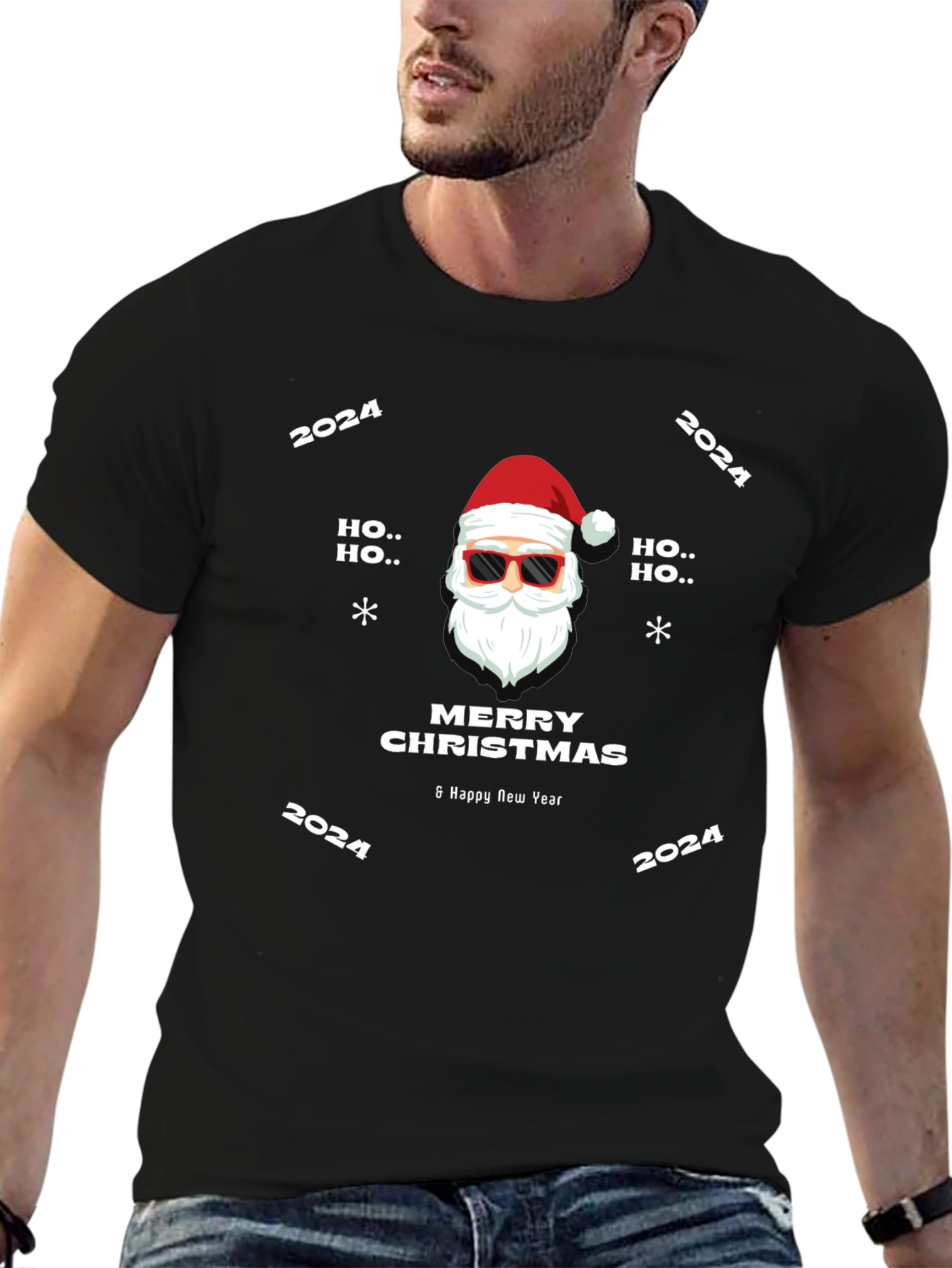 Merry Christmas 2024 Santa Graphic Tee