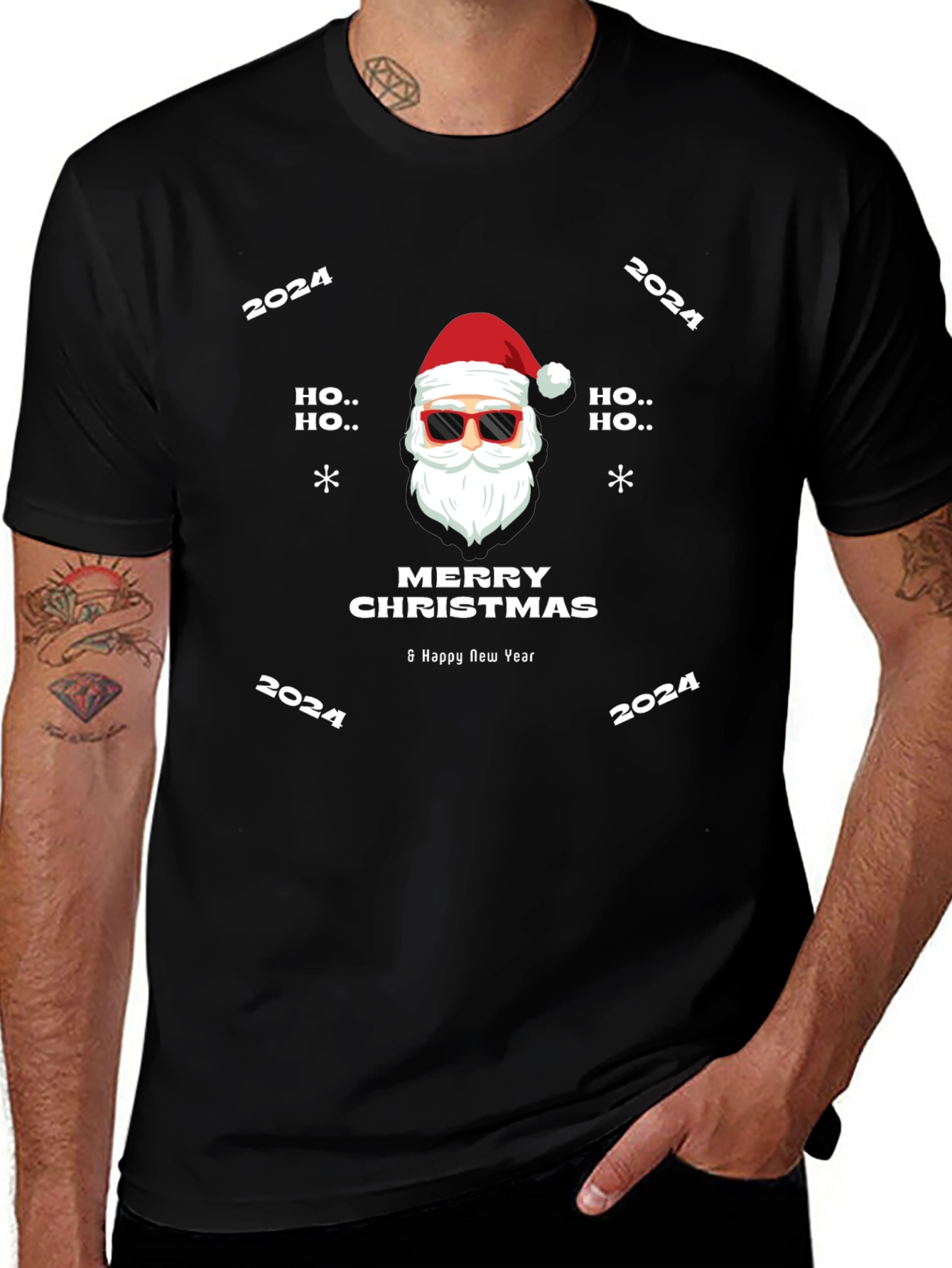 Merry Christmas 2024 Santa Graphic Tee
