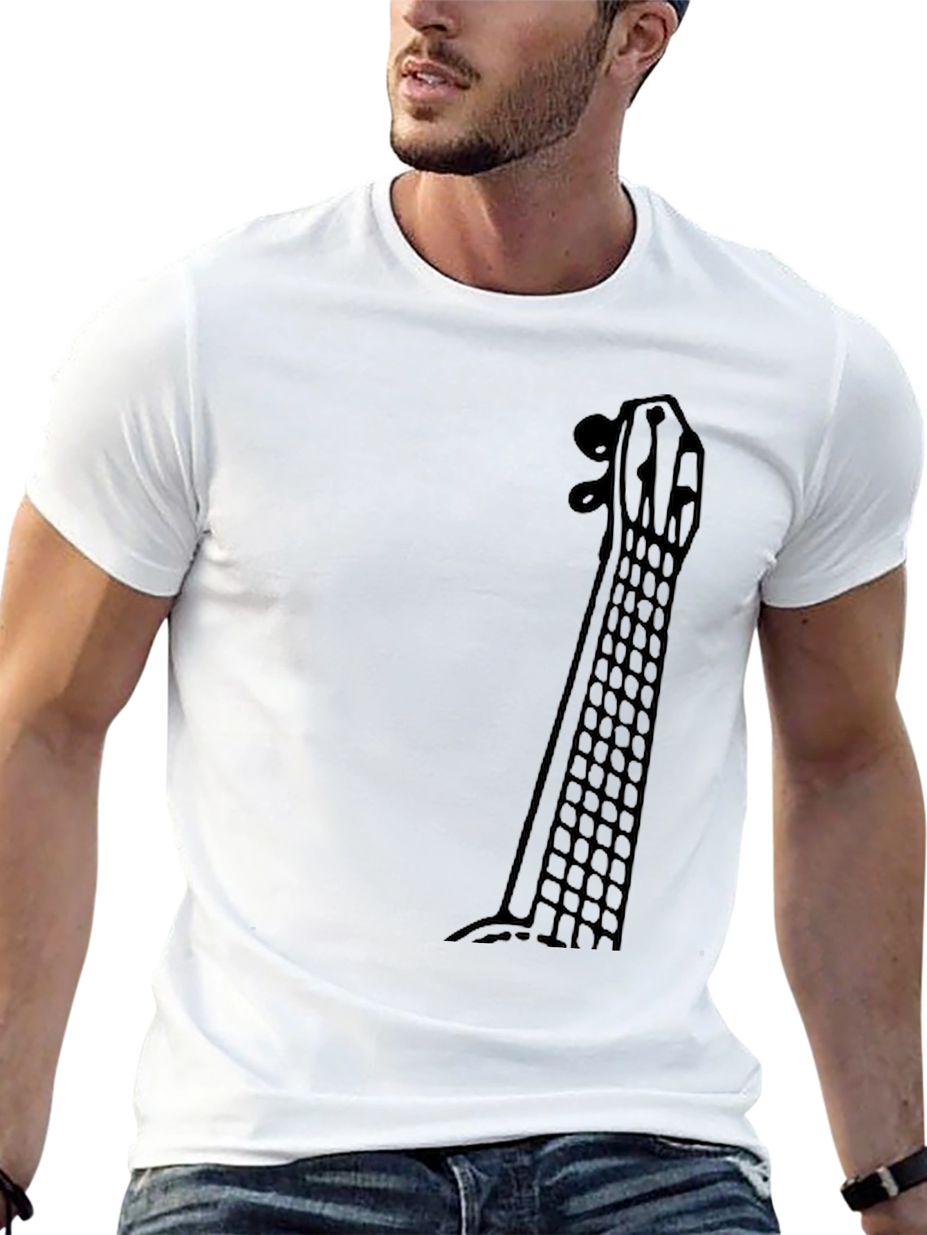 Guitar Neck Graphic Tee - Musicians Black T-Shirt
