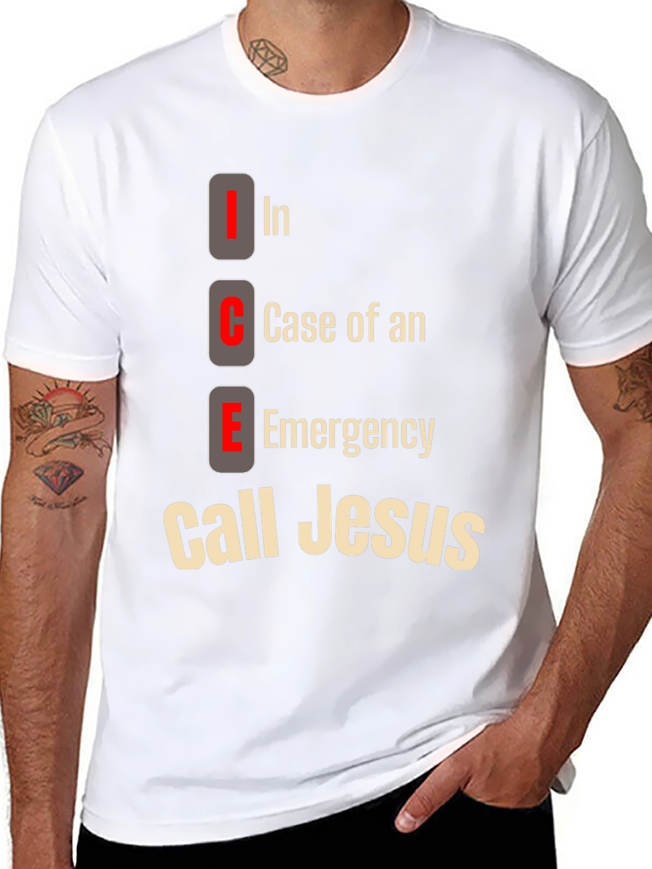 ICE Call Jesus T-Shirt: Emergency Contact Tee