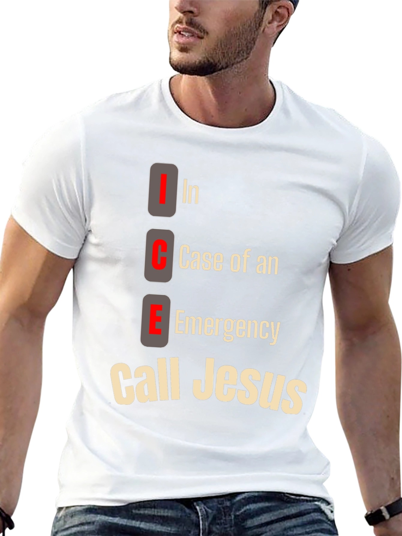 ICE Call Jesus T-Shirt: Emergency Contact Tee