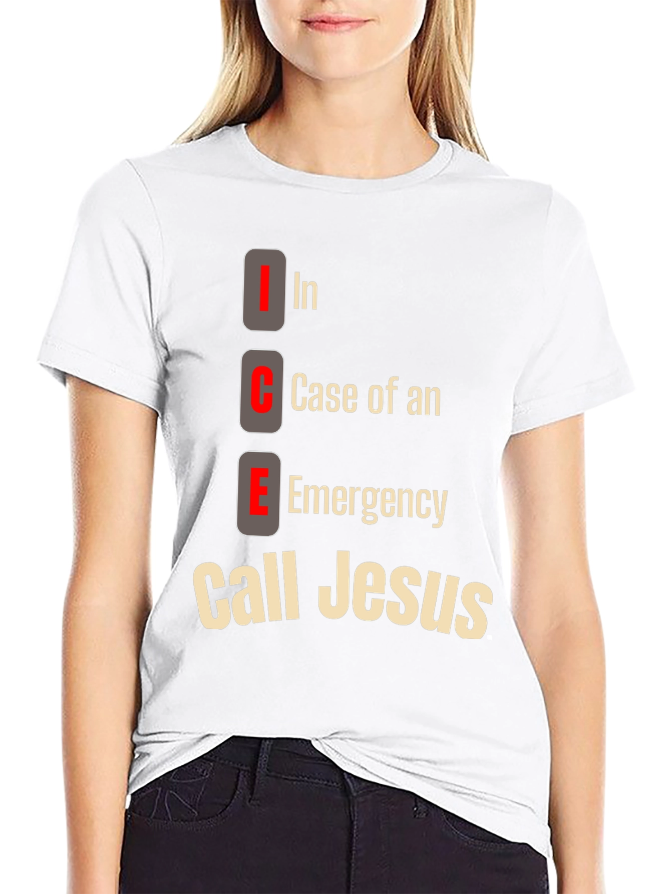 ICE Call Jesus T-Shirt: Emergency Contact Tee