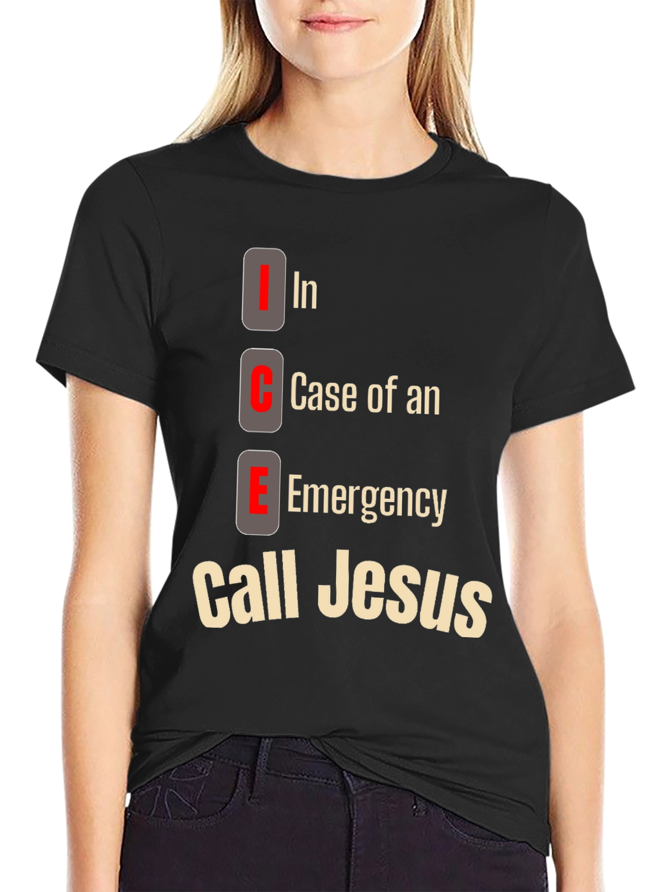 ICE Call Jesus T-Shirt: Emergency Contact Tee