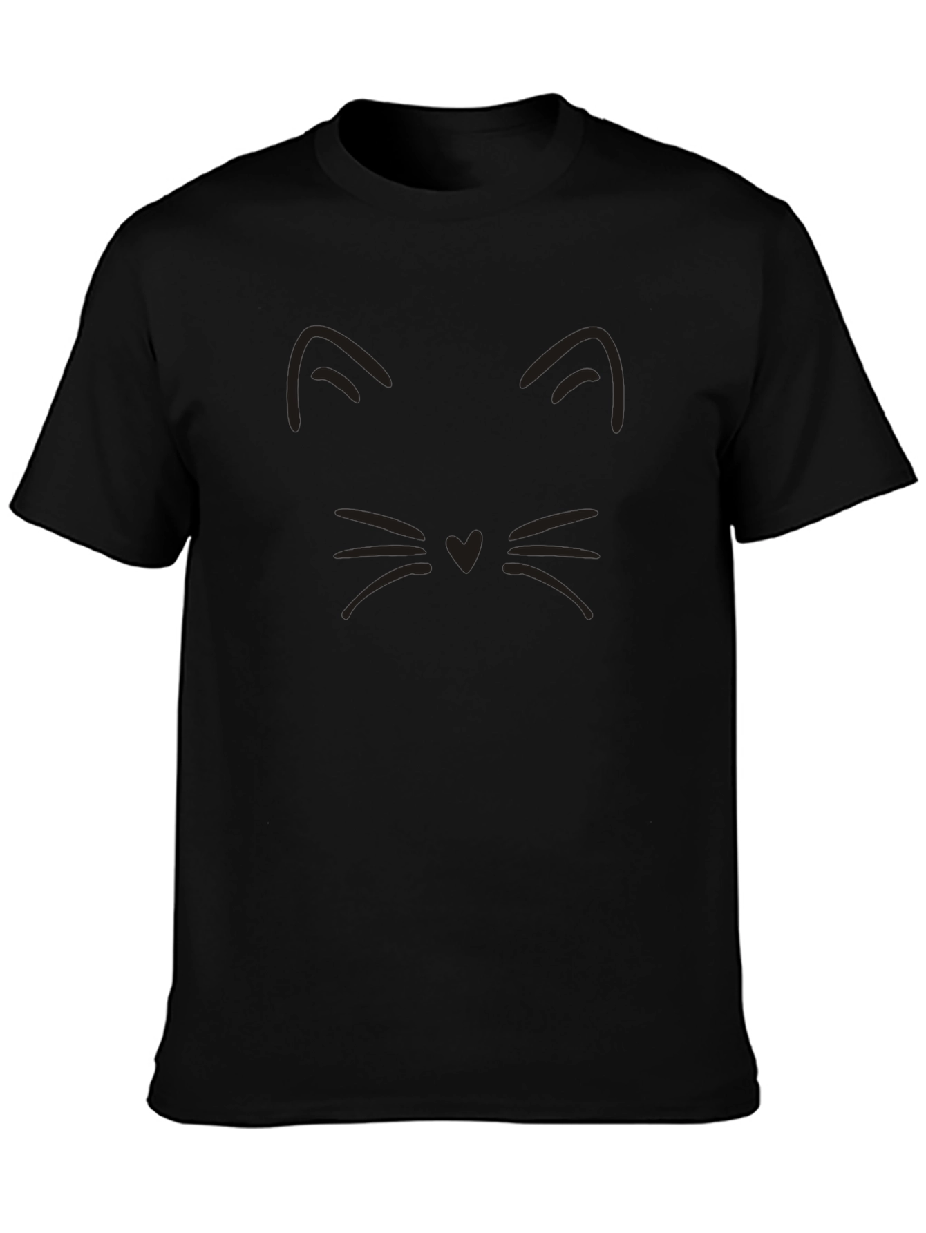 Black Cat Outline Graphic T-Shirt - Unisex