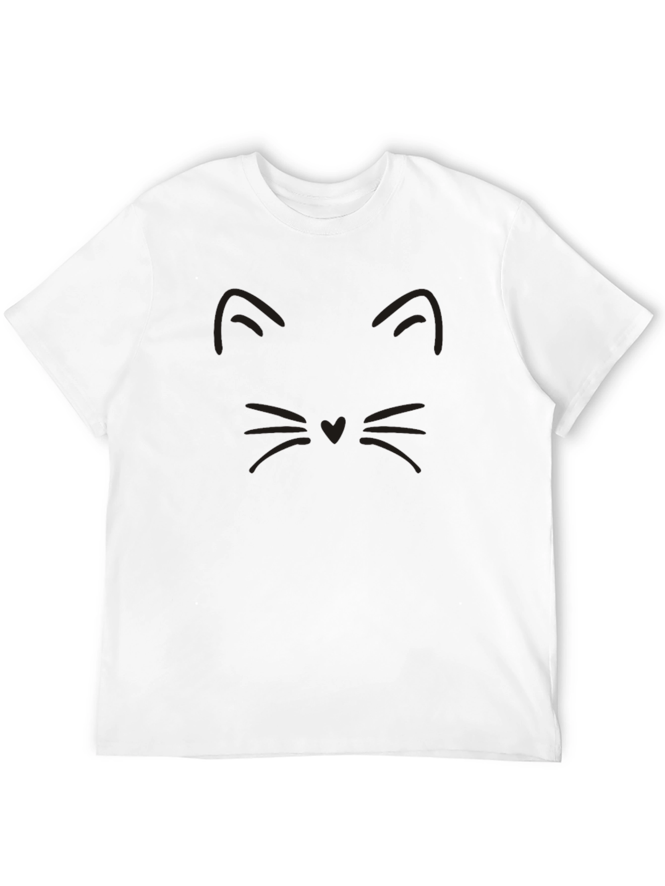 Black Cat Outline Graphic T-Shirt - Unisex