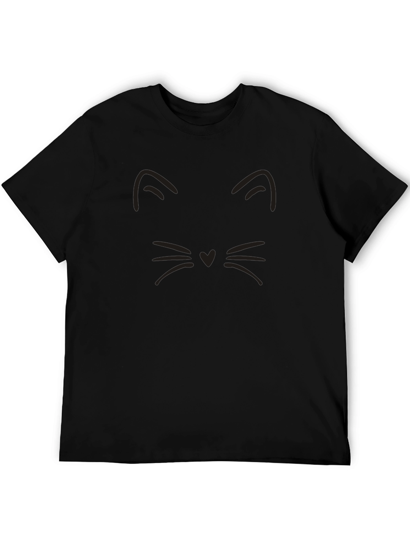 Black Cat Outline Graphic T-Shirt - Unisex