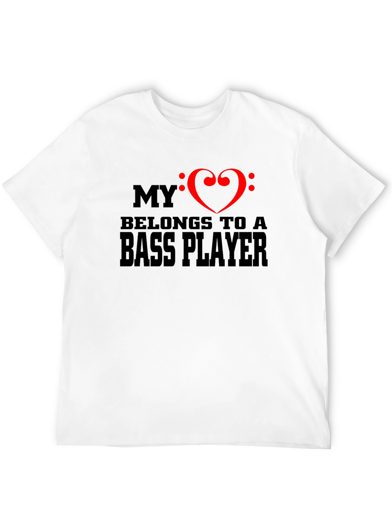 Bass Player Heart Graphic T-Shirt
