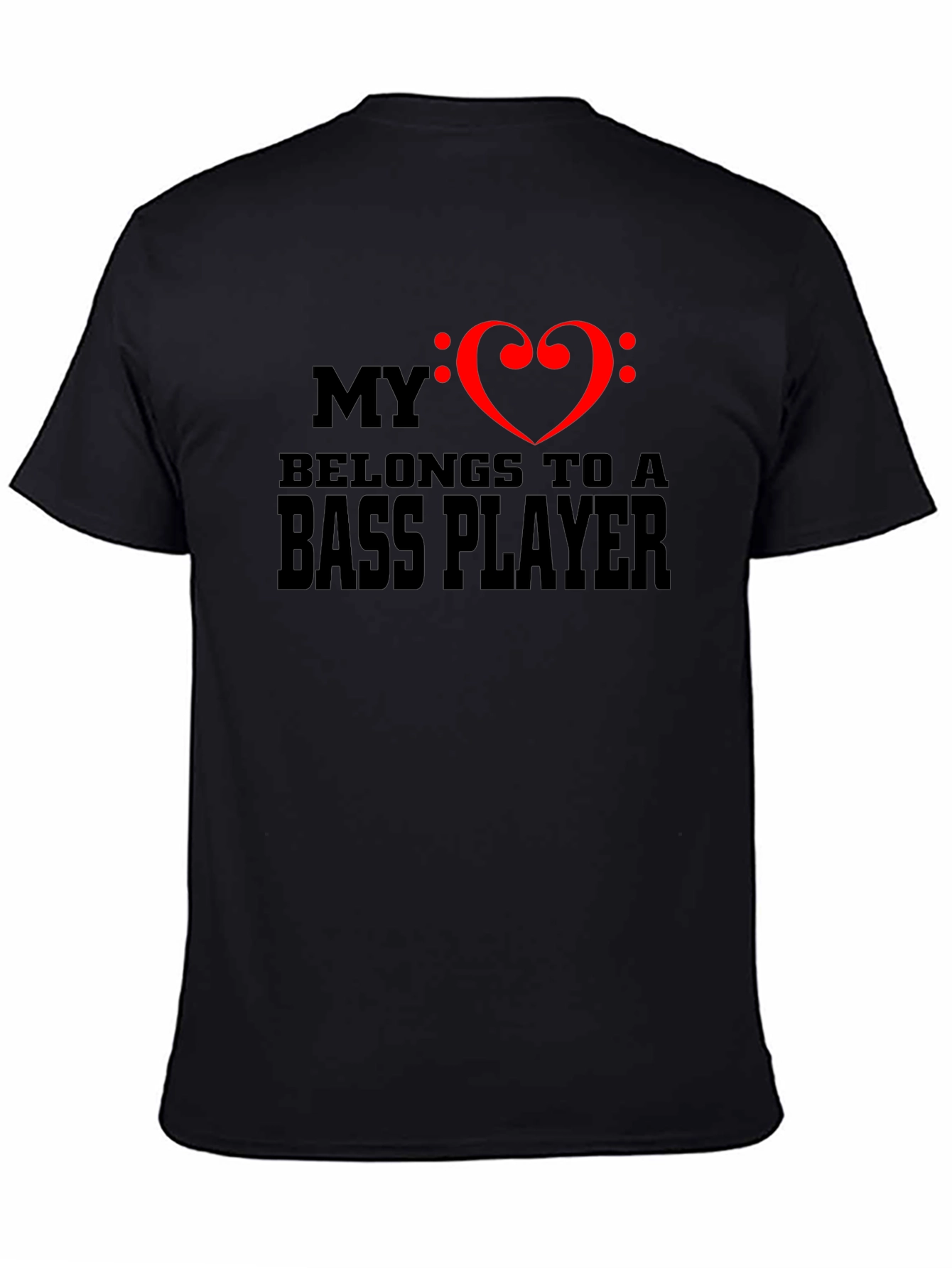 Bass Player Heart Graphic T-Shirt