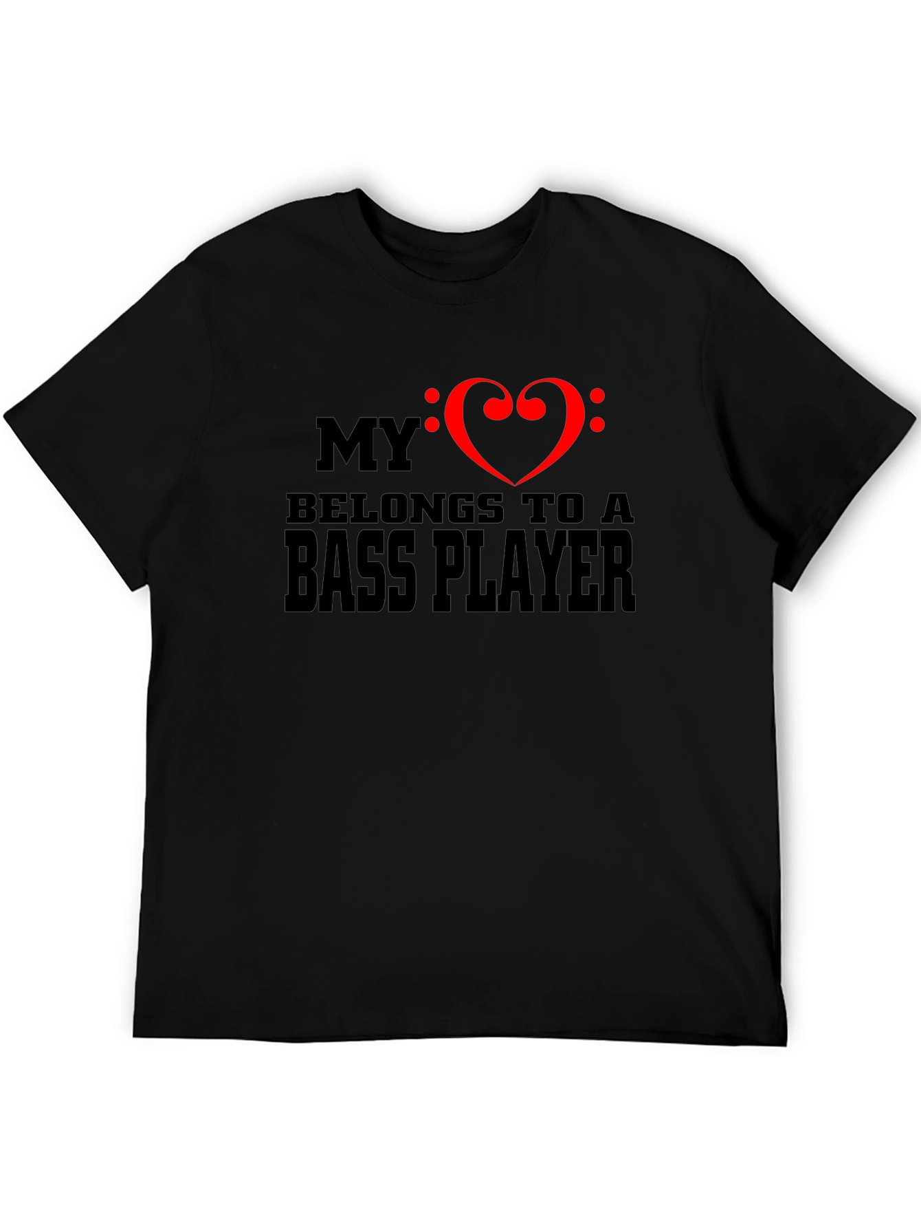 Bass Player Heart Graphic T-Shirt