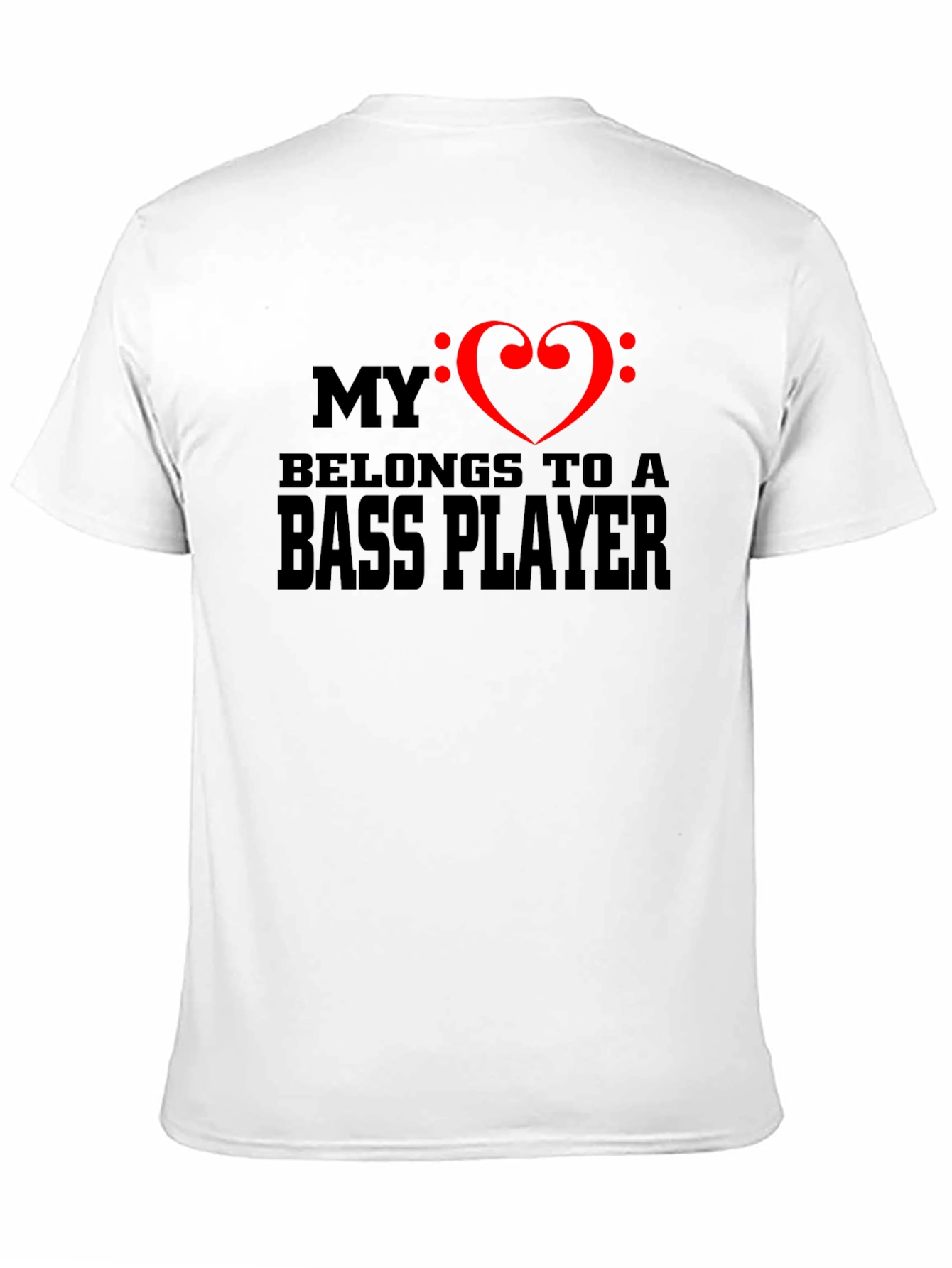 Bass Player Heart Graphic T-Shirt
