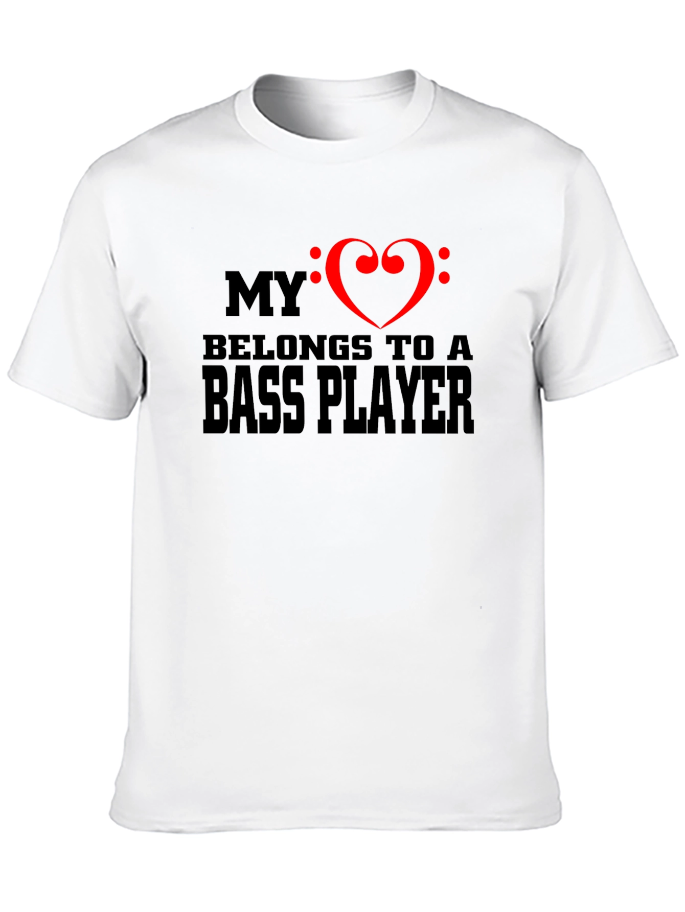 Bass Player Heart Graphic T-Shirt