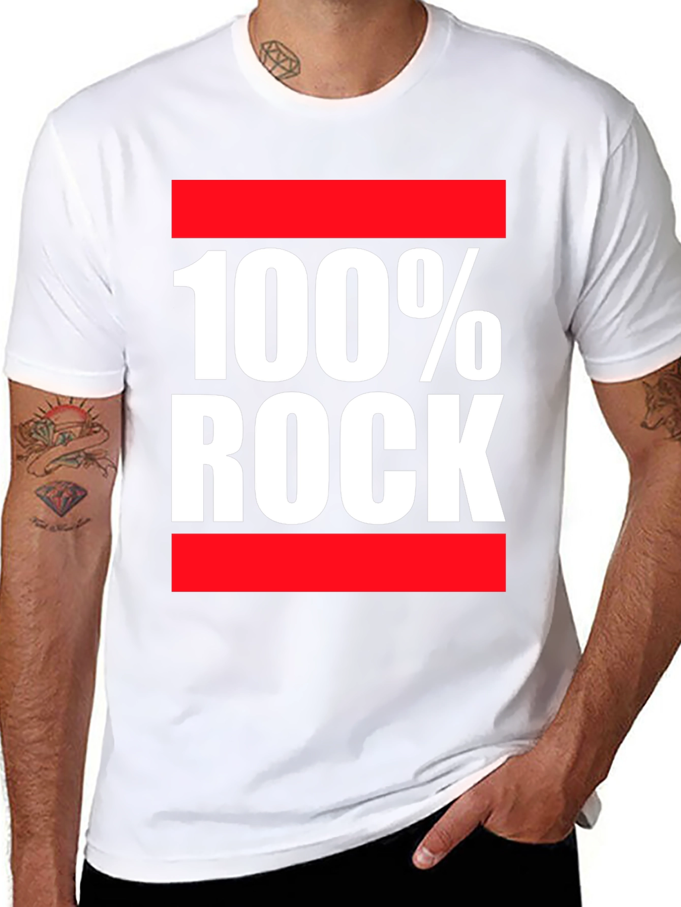 100% Rock Graphic Print T-Shirt