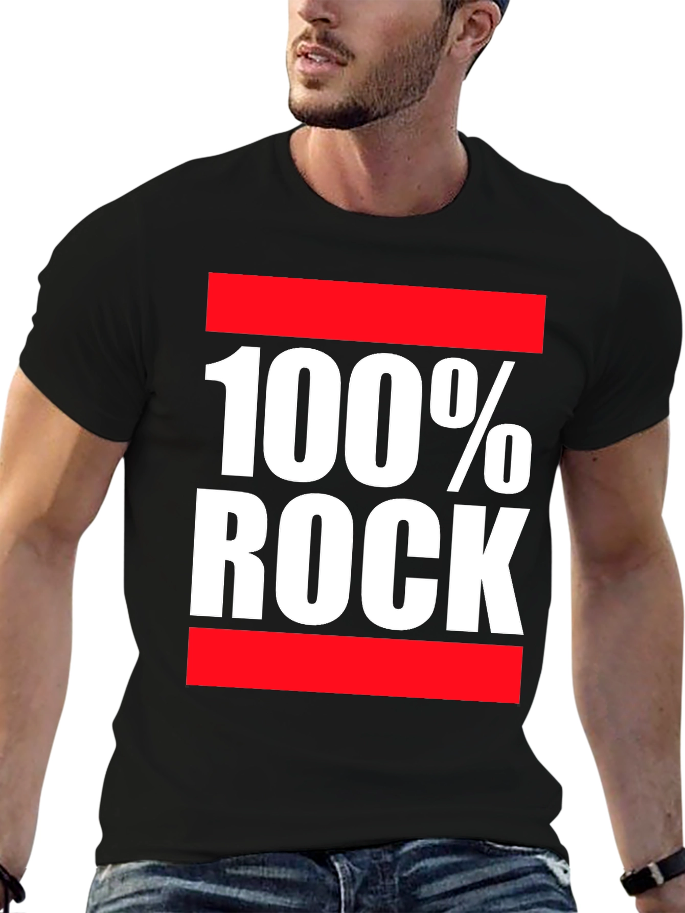 100% Rock Graphic Print T-Shirt