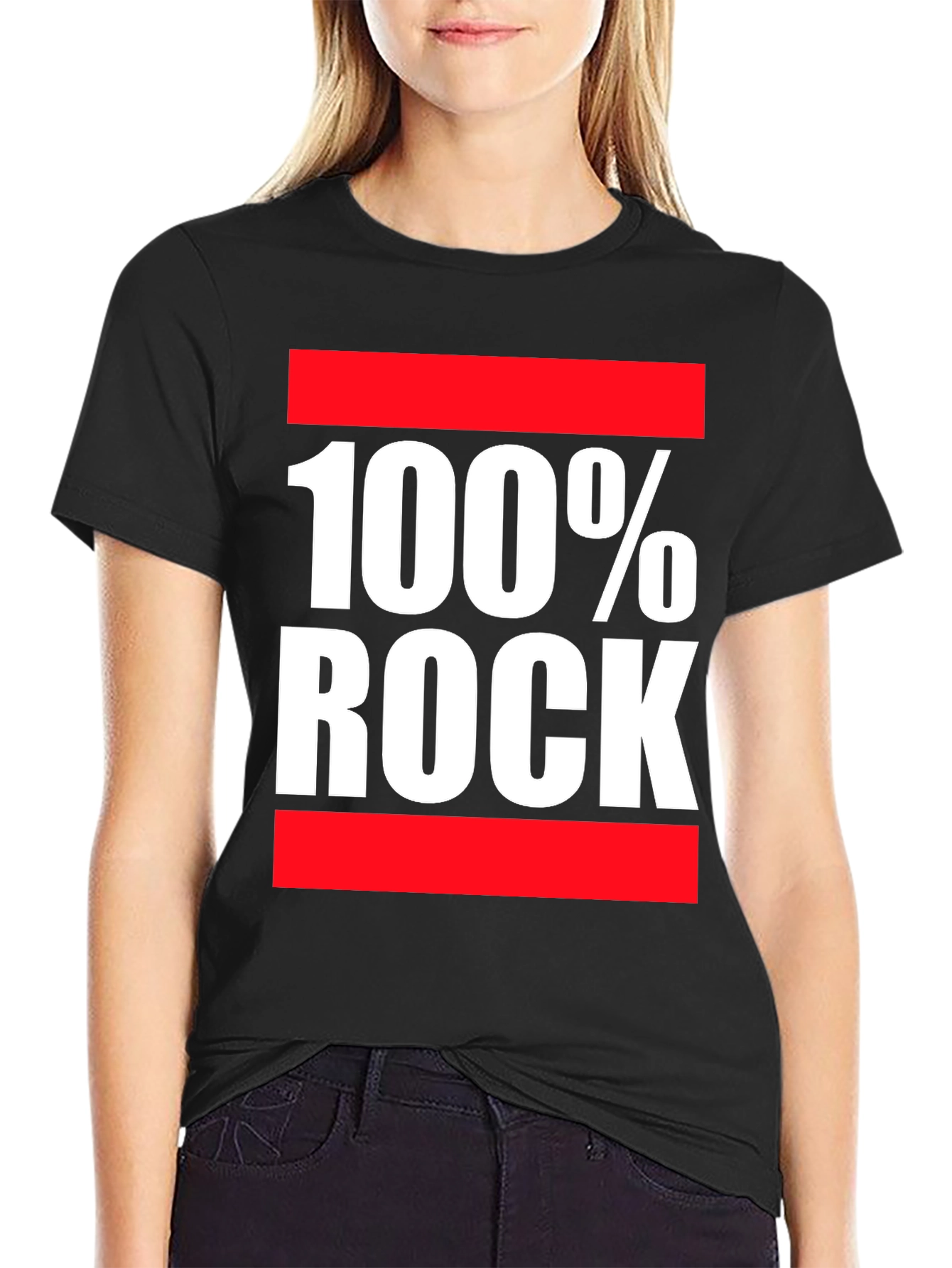 100% Rock Graphic Print T-Shirt