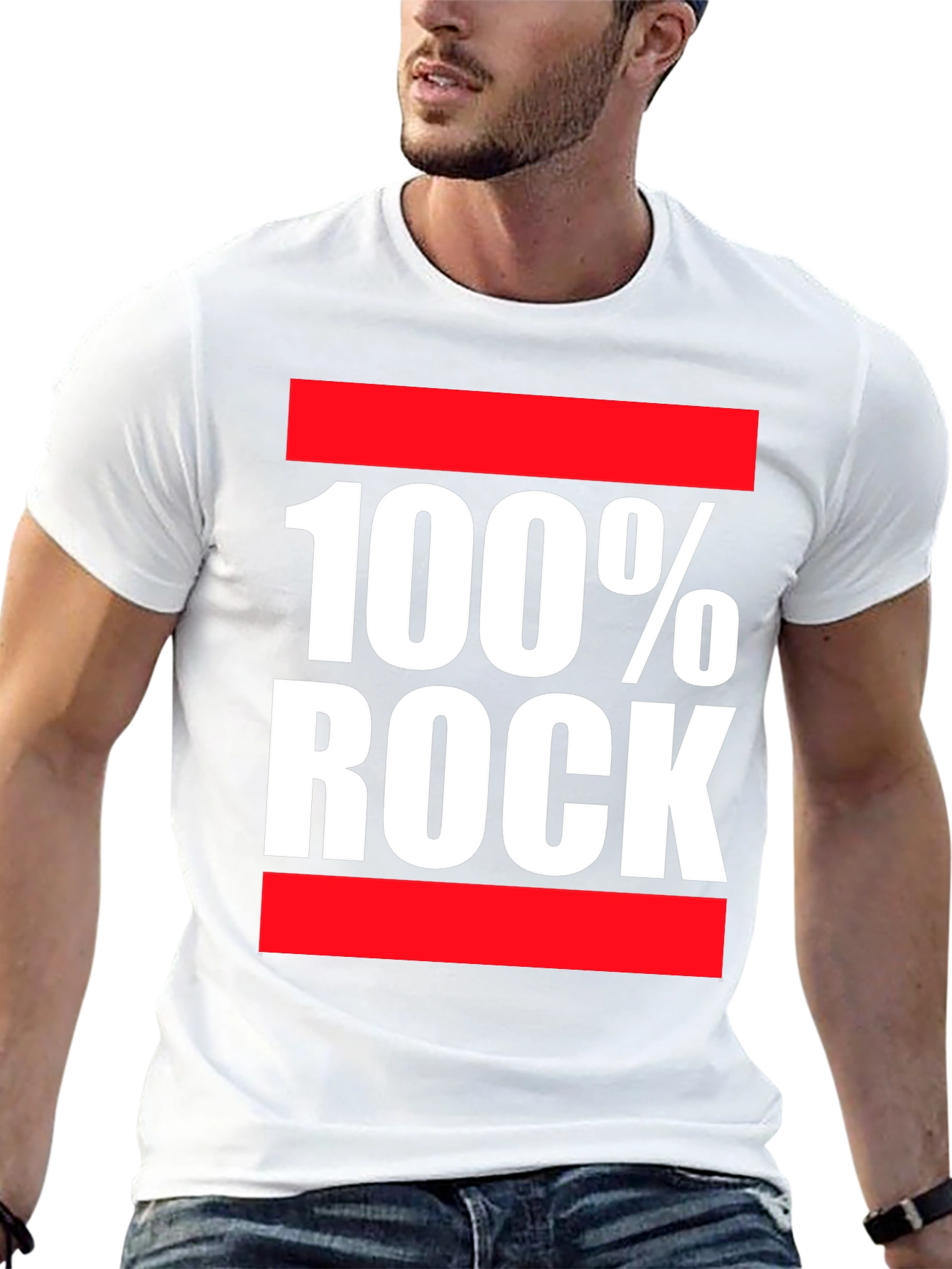 100% Rock Graphic Print T-Shirt