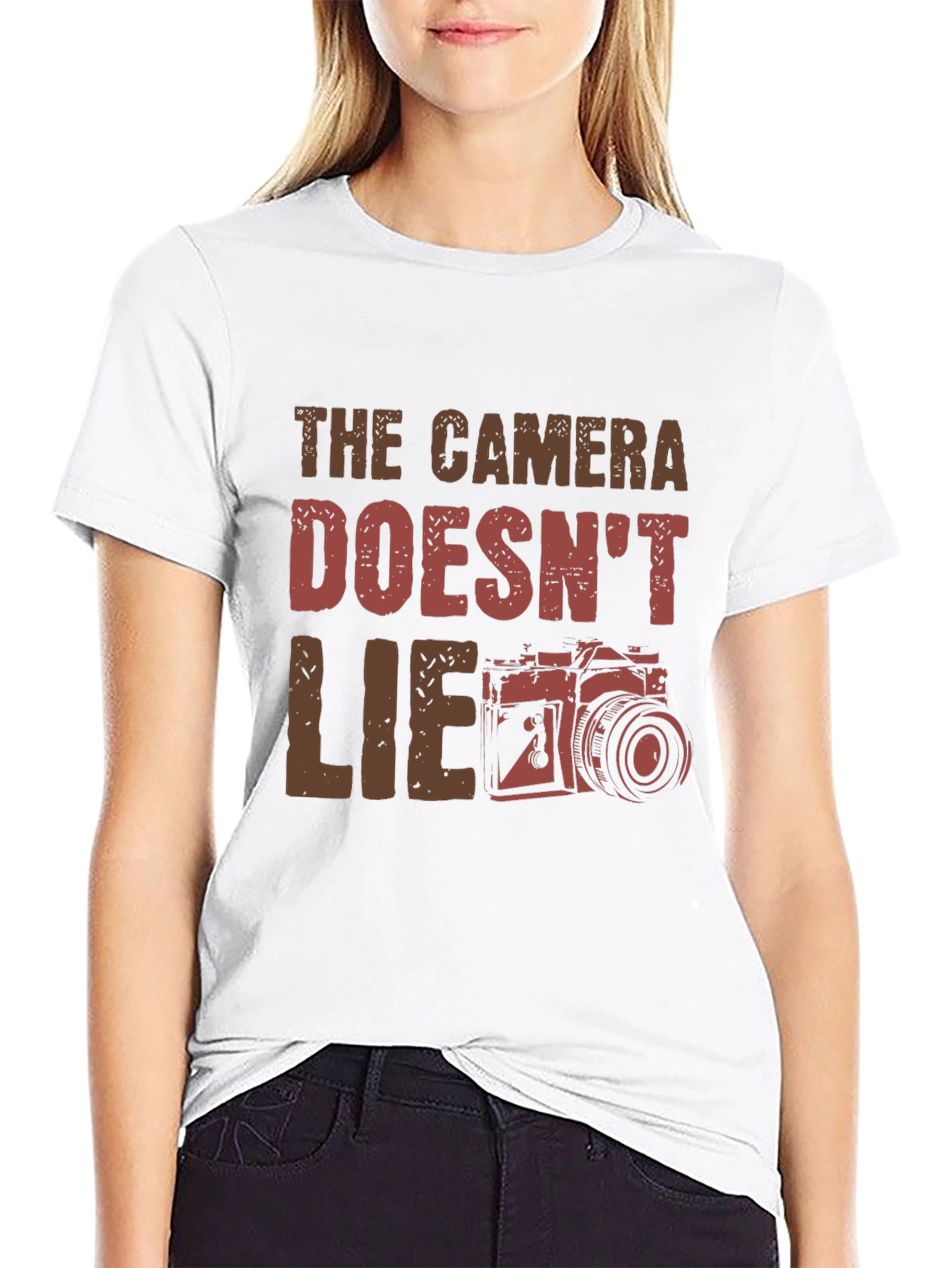 The Camera Doesnt Lie Graphic Tee - Black