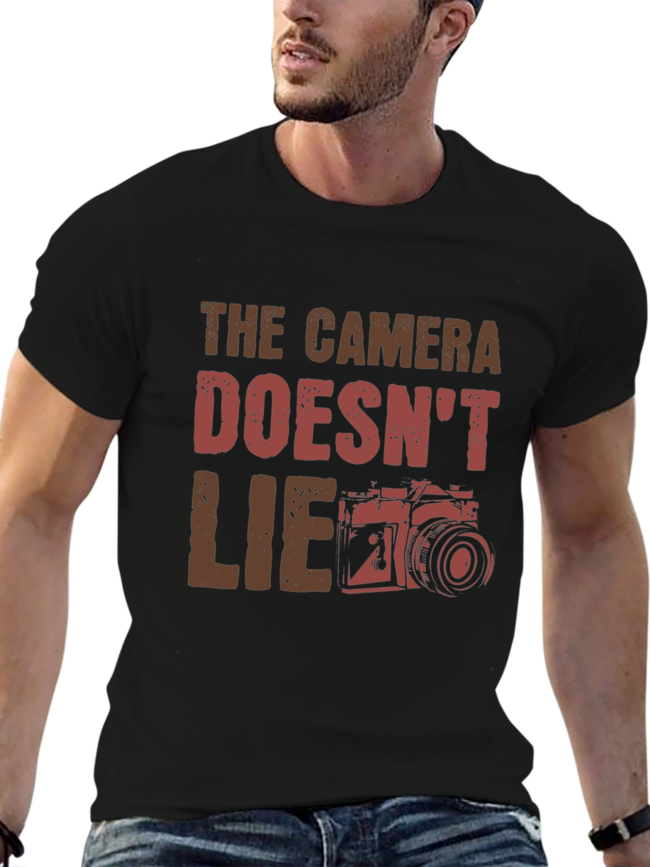 The Camera Doesnt Lie Graphic Tee - Black