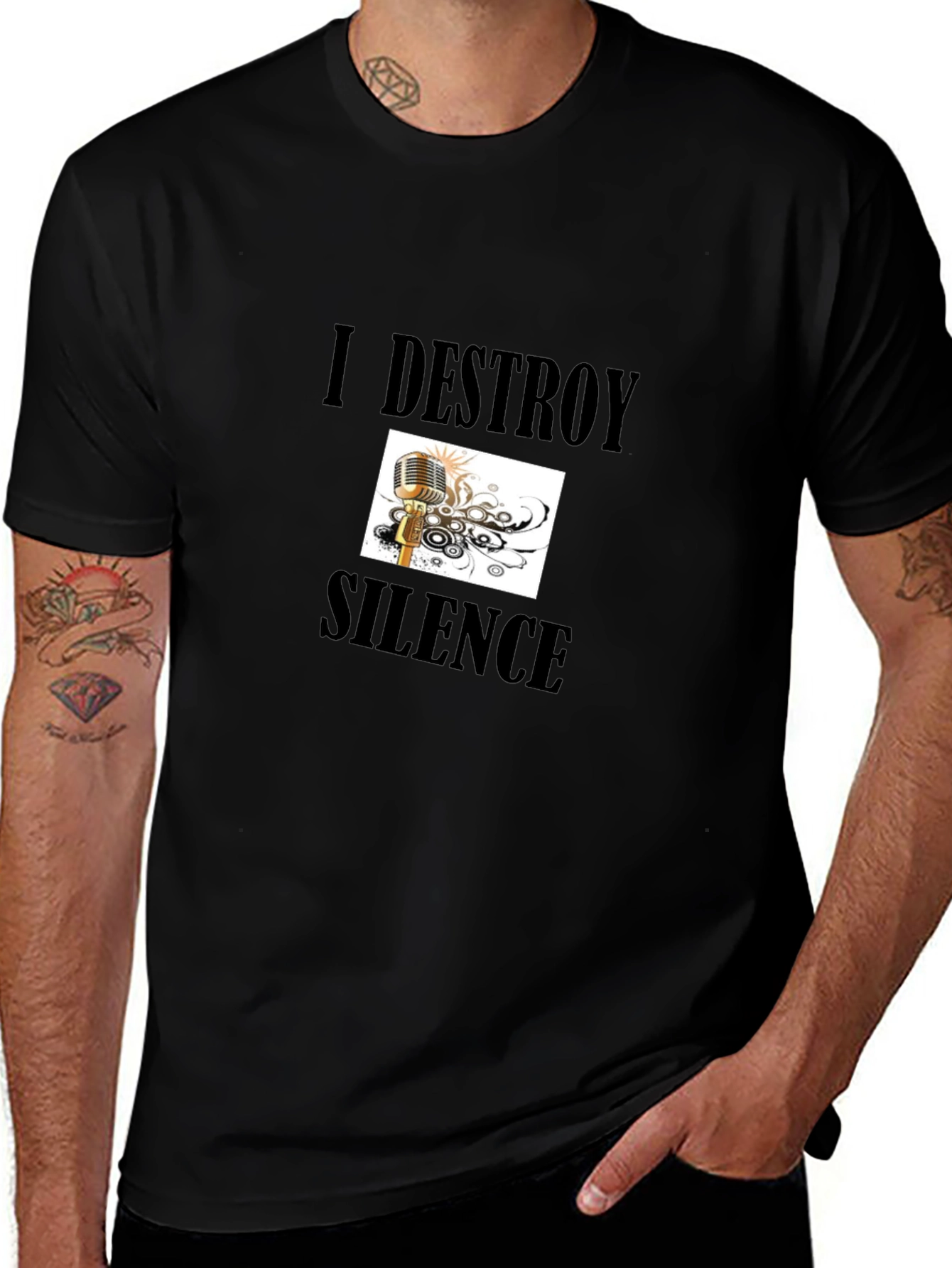 I Destroy Silence Black Graphic Tee