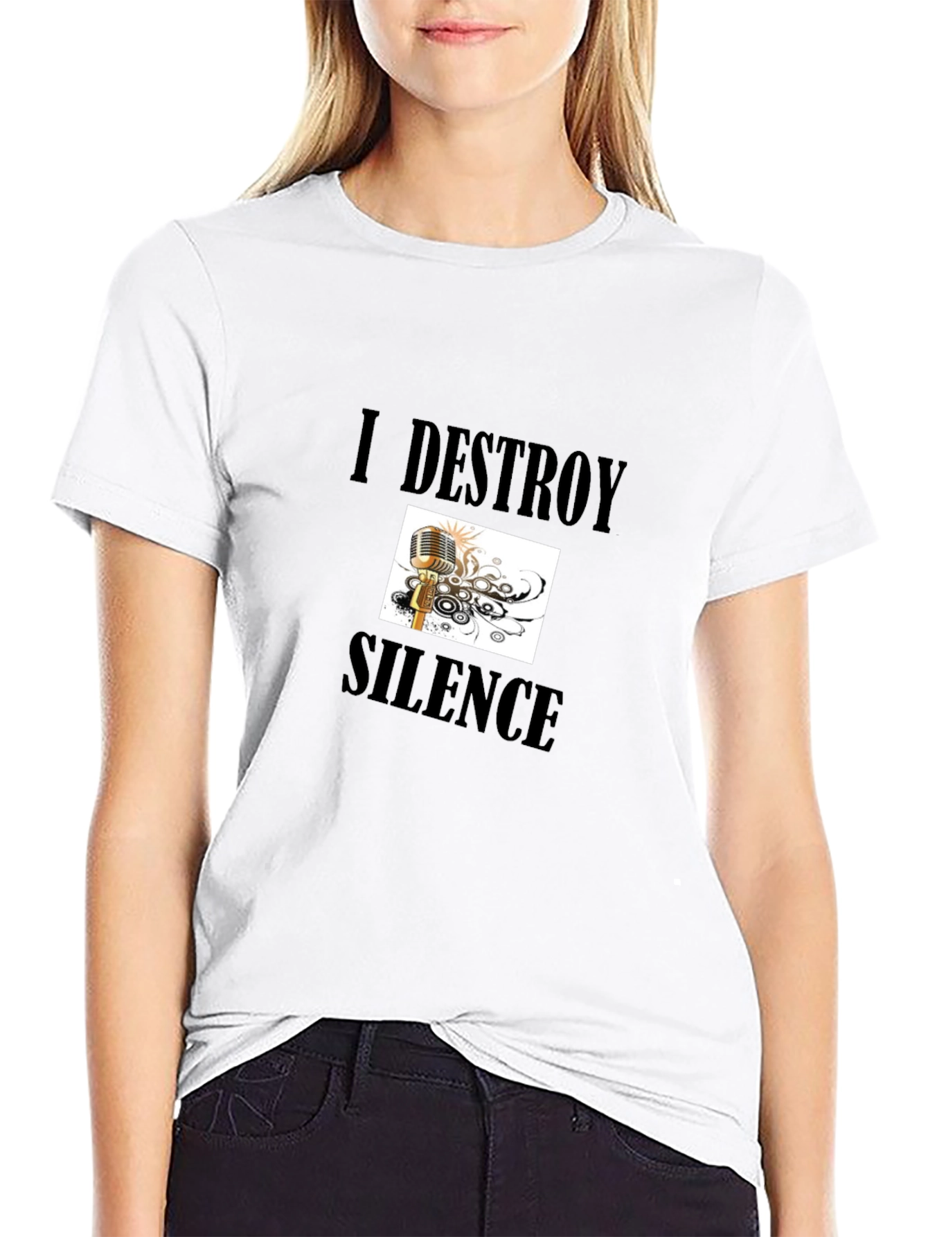I Destroy Silence Black Graphic Tee