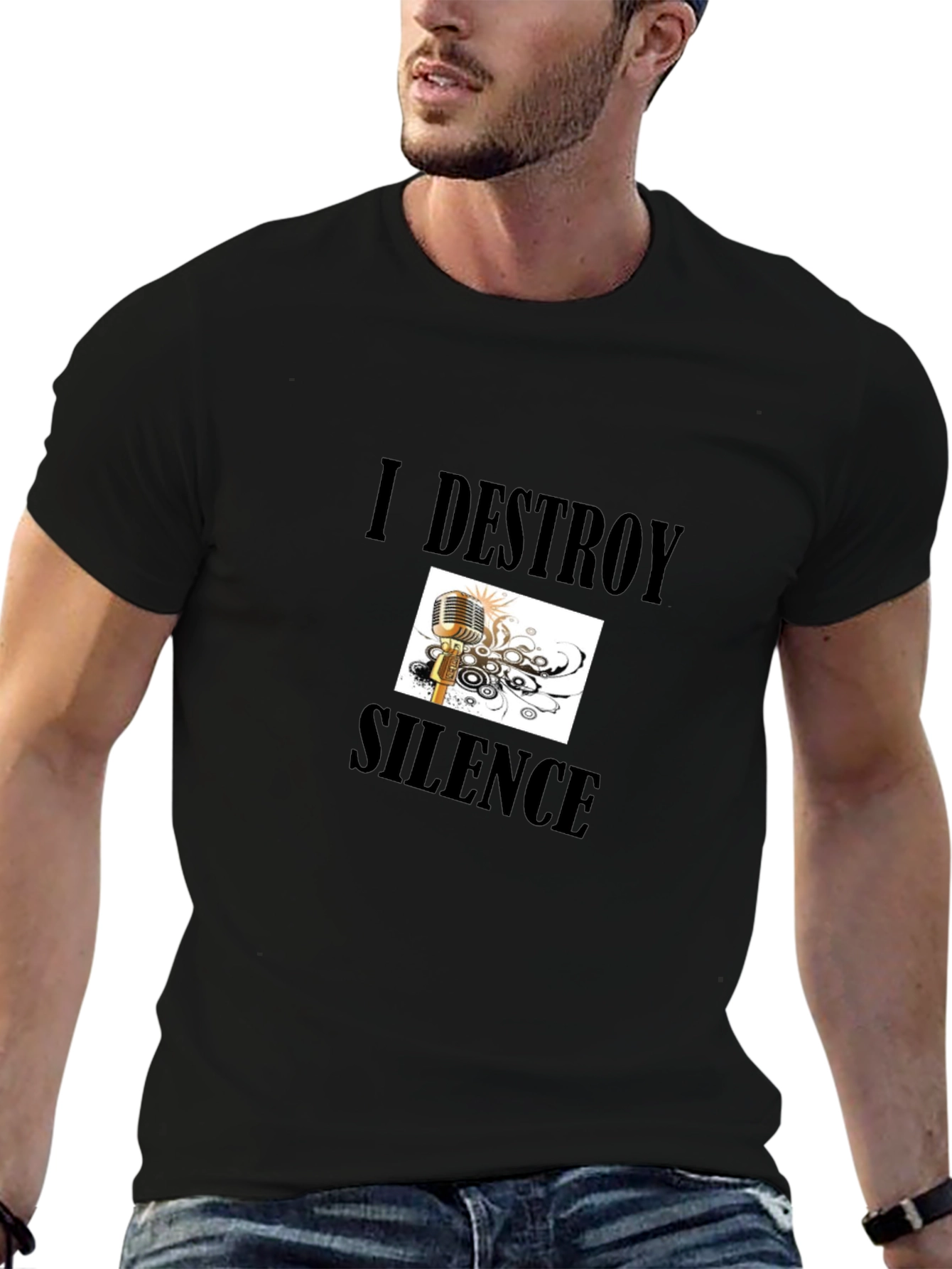 I Destroy Silence Black Graphic Tee