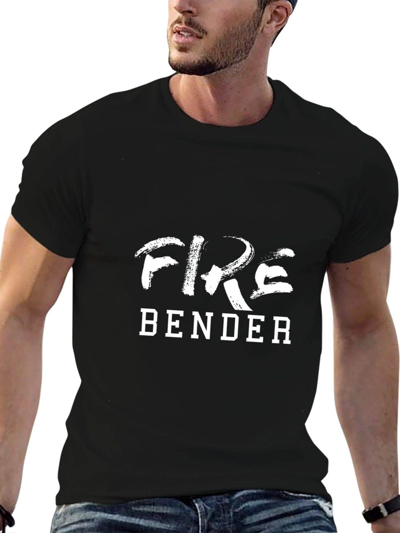 Fire Bender Graphic T-Shirt - Black Cotton Tee
