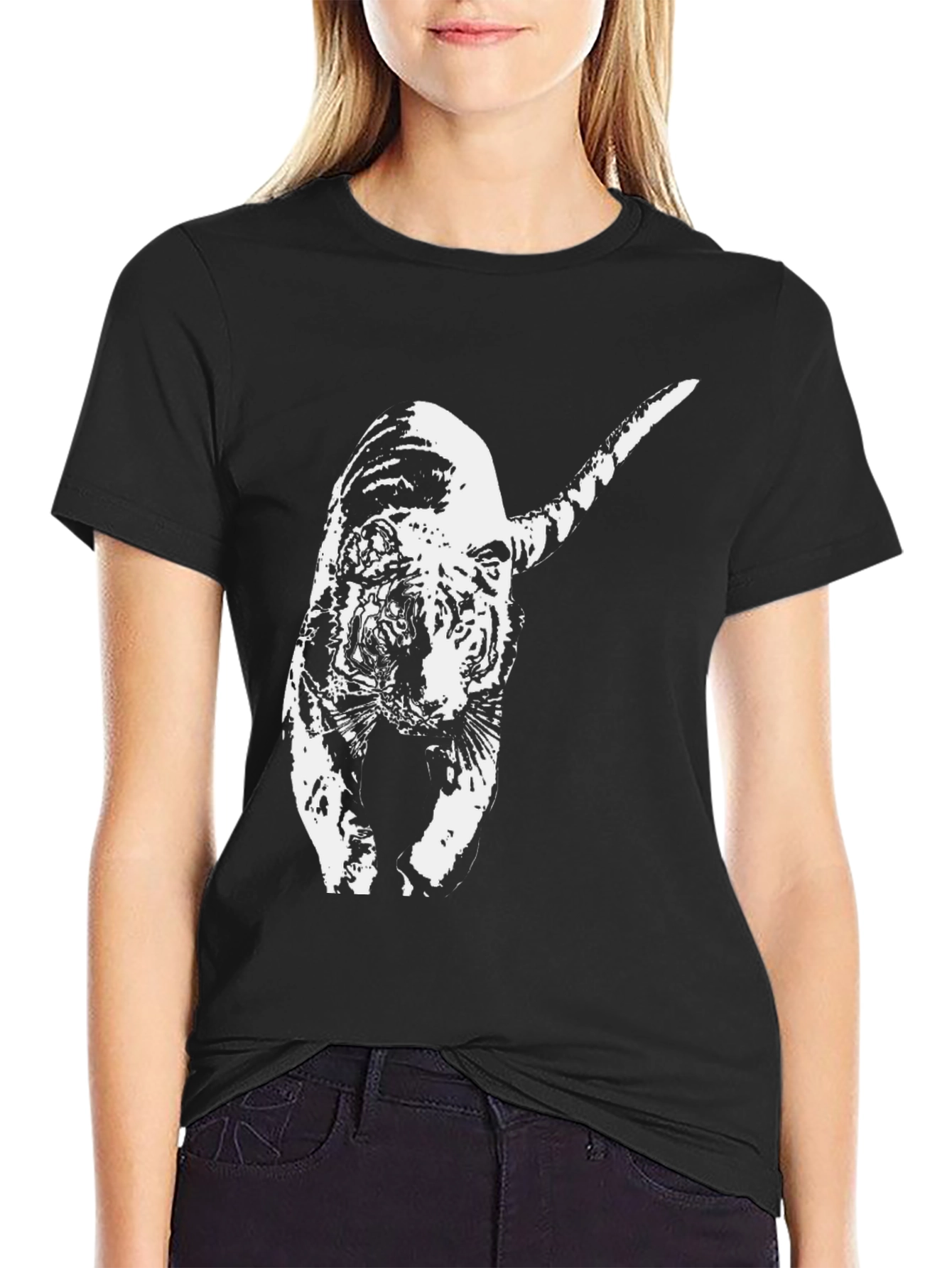 Tiger Graphic Black T-Shirt - Animal Print Tee