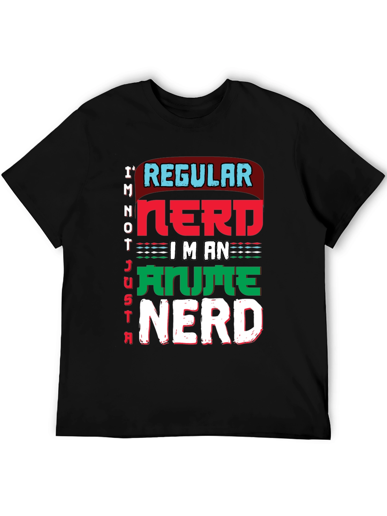 Anime Nerd Graphic T-Shirt - Black