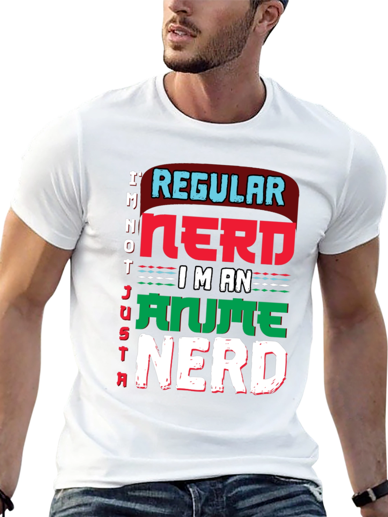 Anime Nerd Graphic T-Shirt - Black