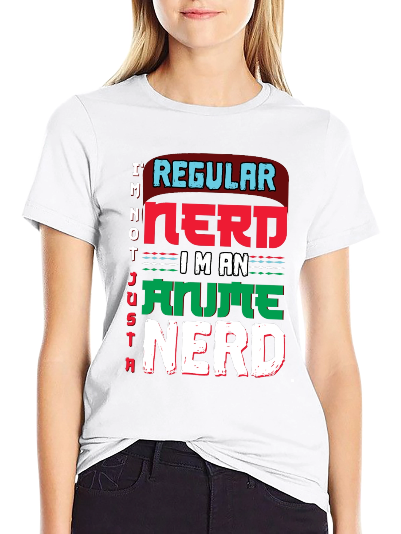 Anime Nerd Graphic T-Shirt - Black