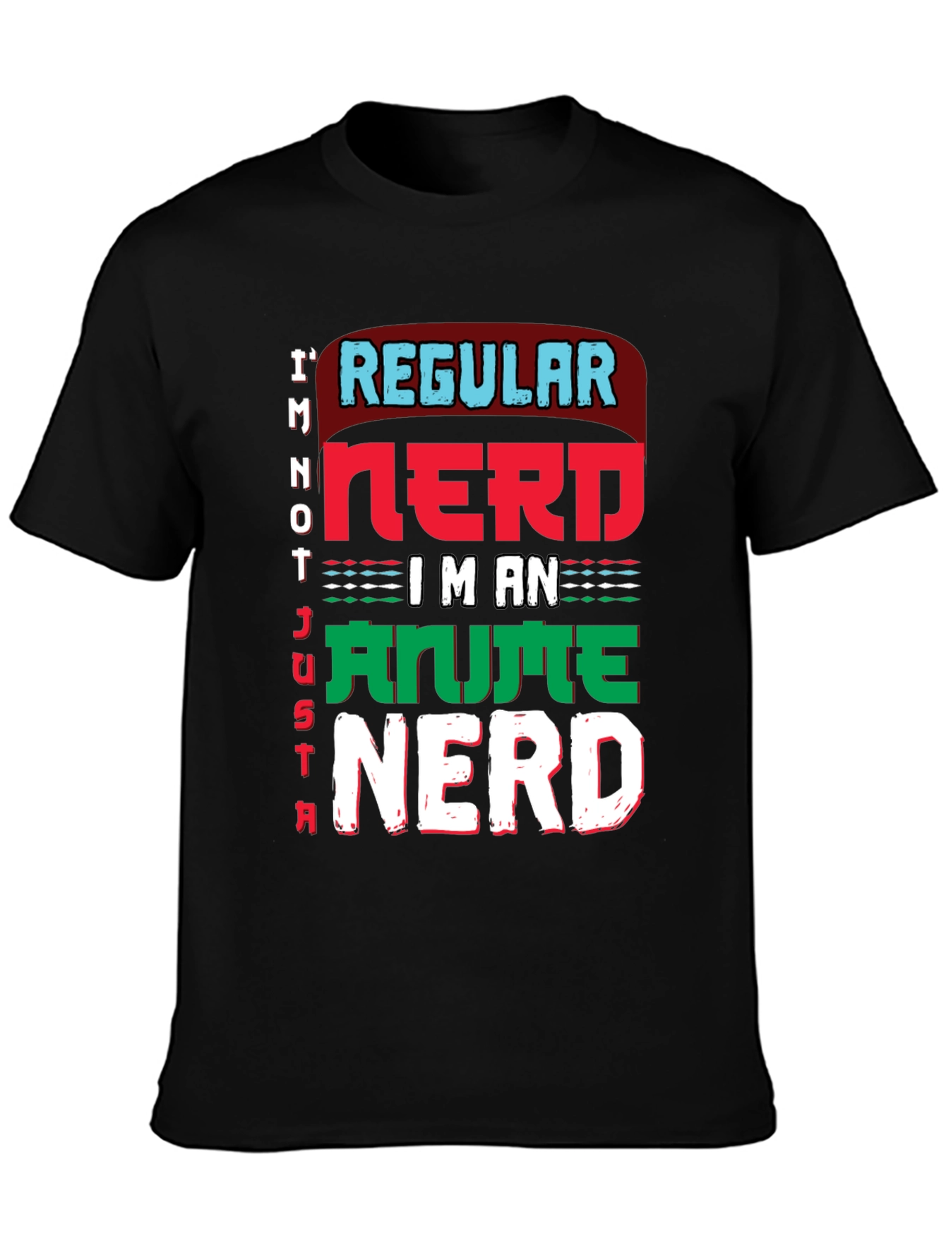 Anime Nerd Graphic T-Shirt - Black