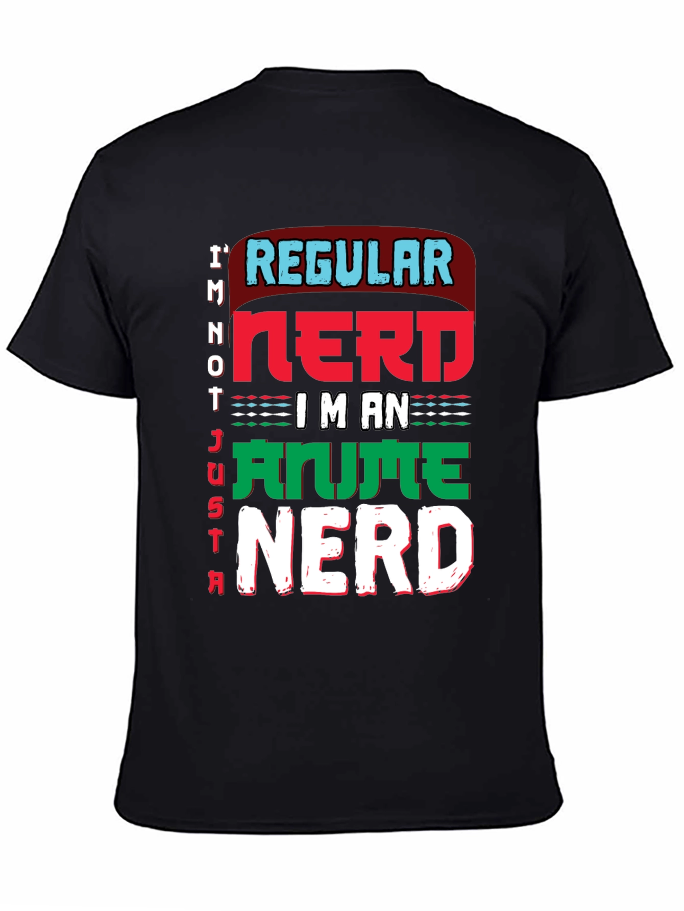 Anime Nerd Graphic T-Shirt - Black