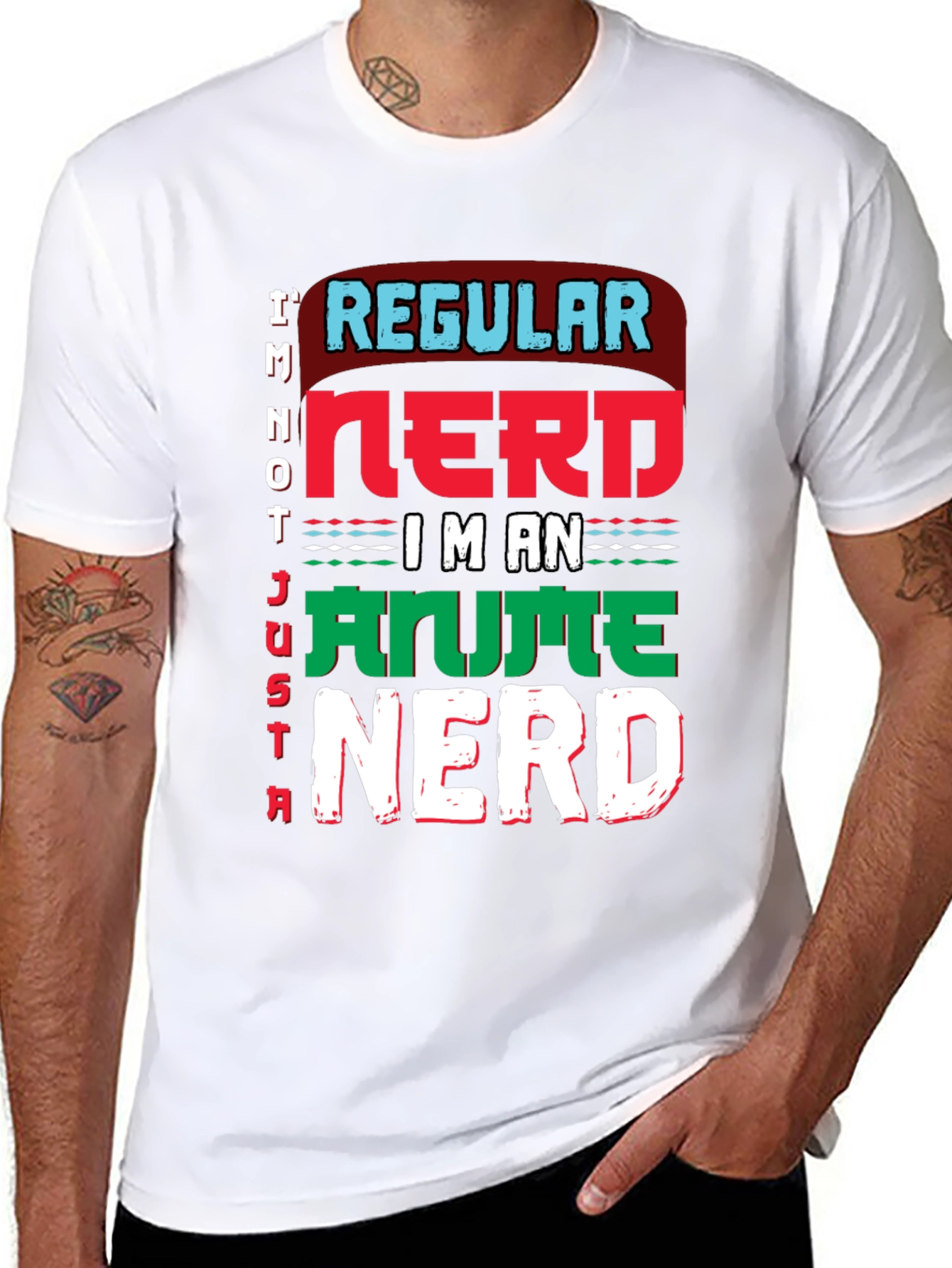 Anime Nerd Graphic T-Shirt - Black