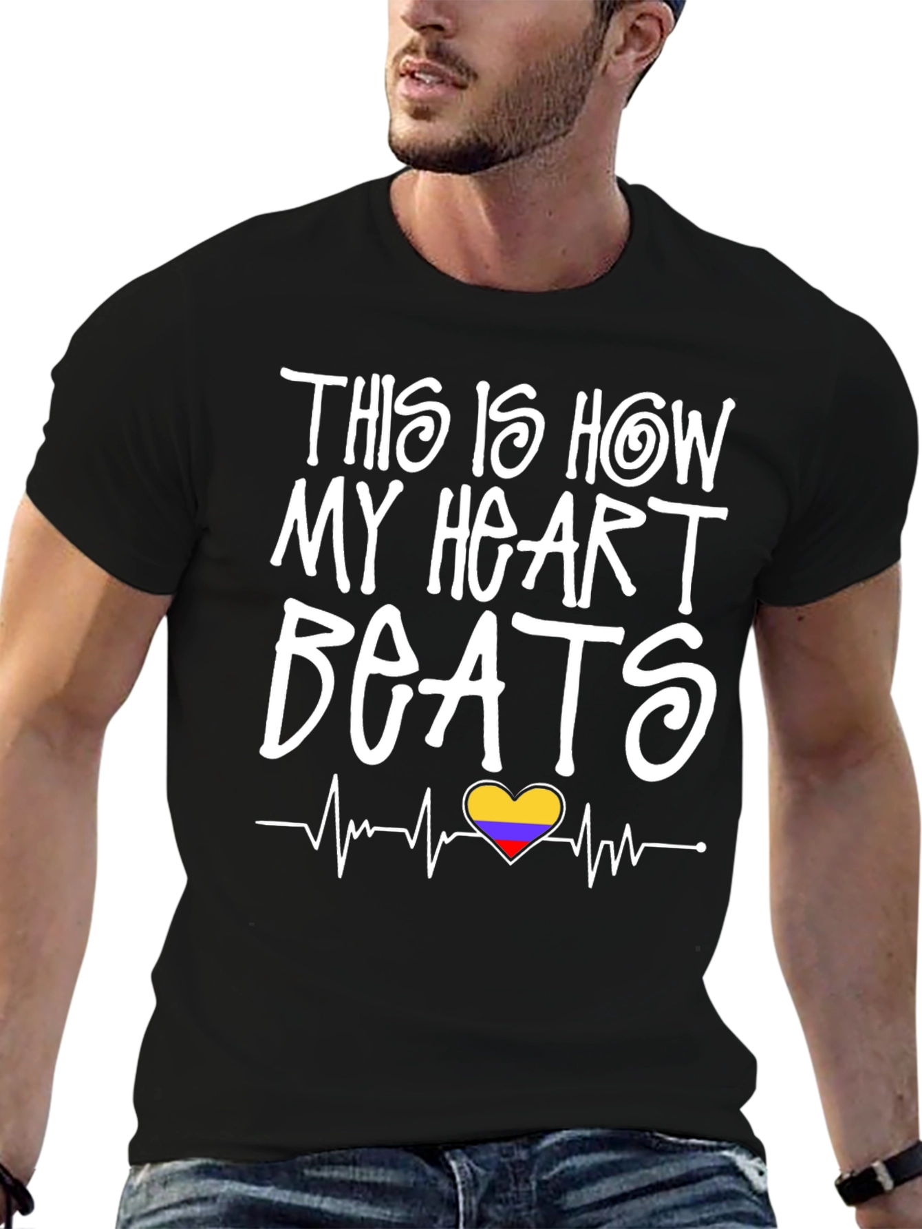 Heartbeat Colombia Flag T-Shirt